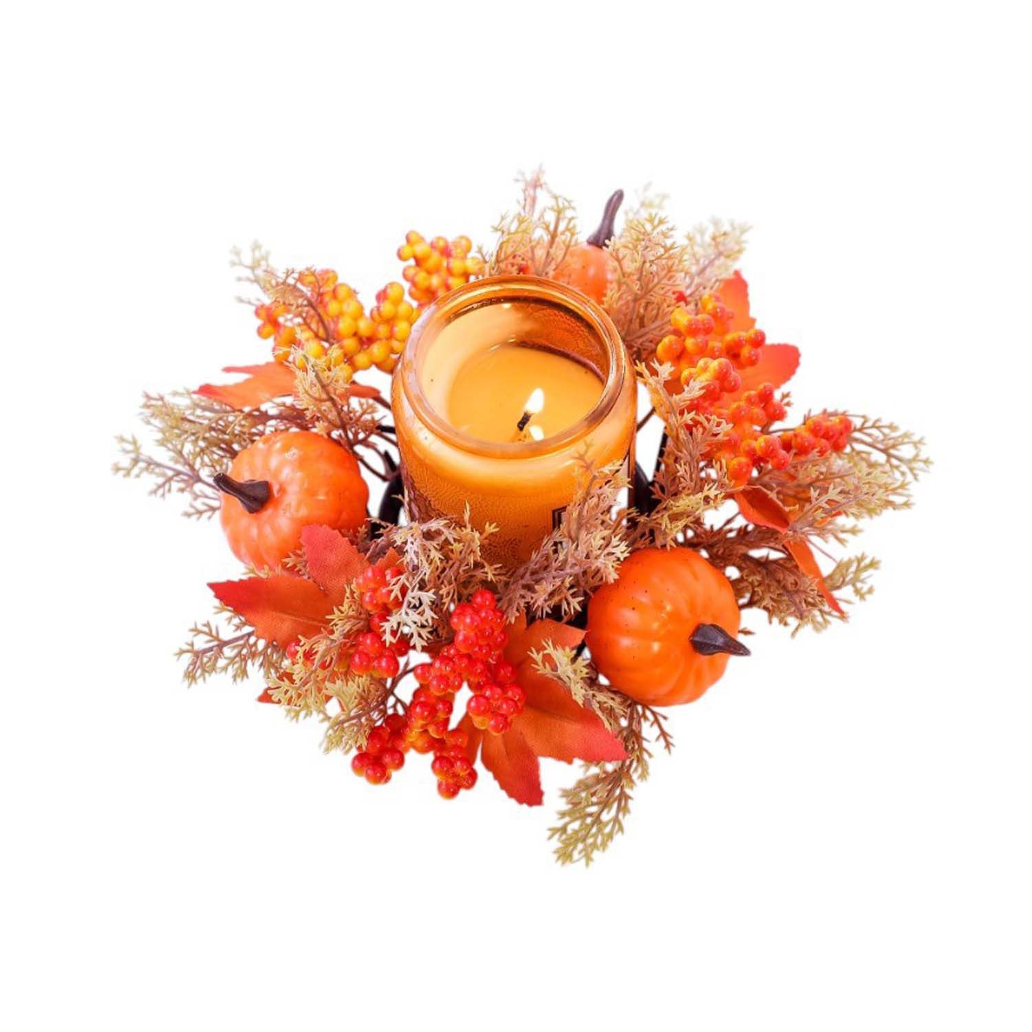 Sorvyzxn Windlicht Erntedankfest Kürbis-Kerzenhalter Aromatherapie Ahornblatt
