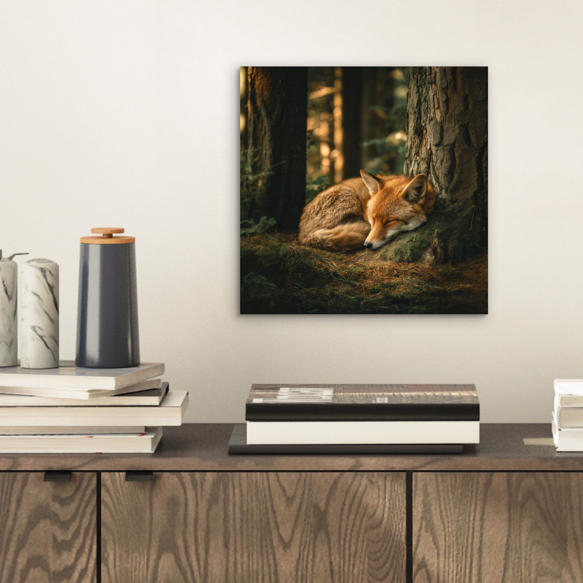MuchoWow Metallbild Fuchs - Wald - günstig online kaufen