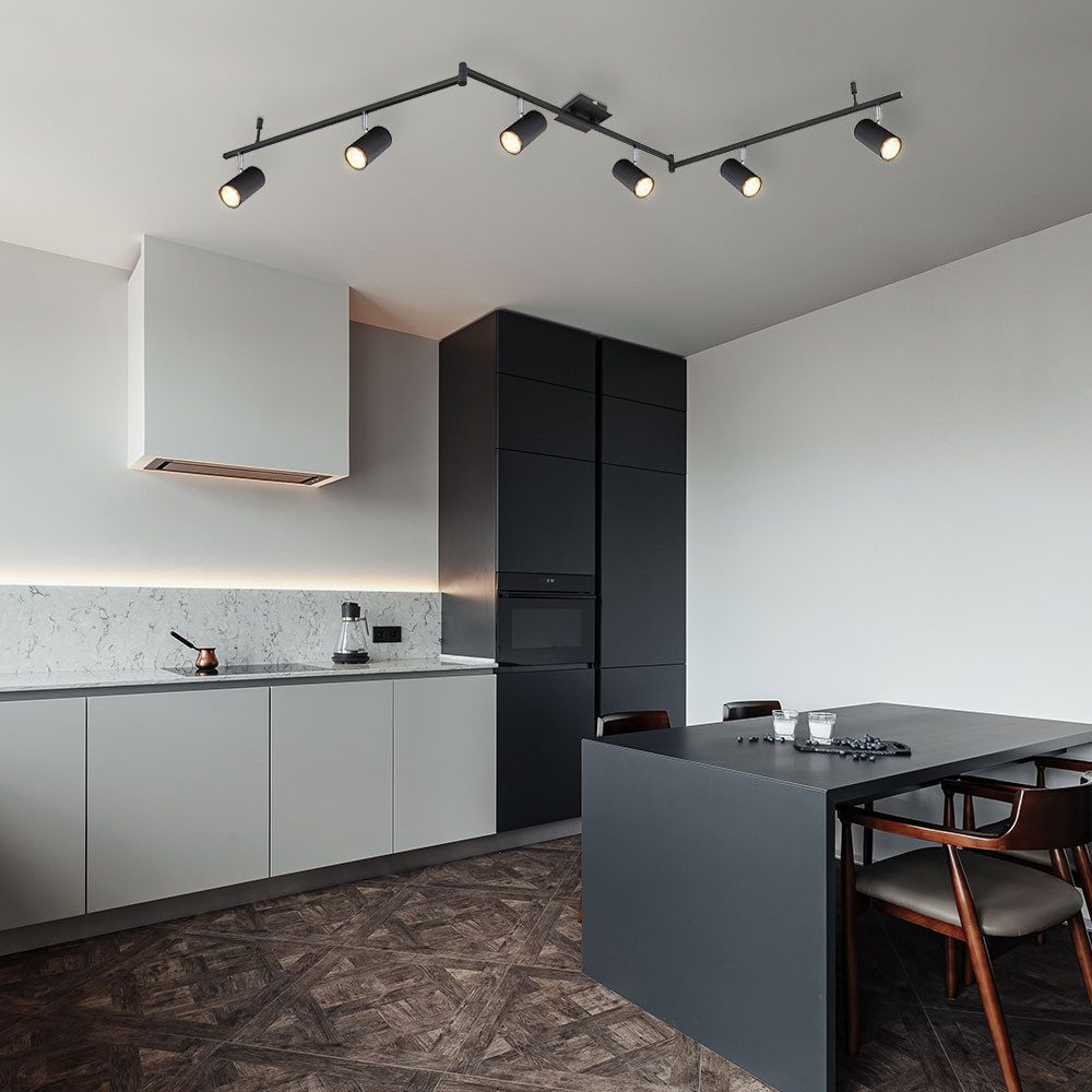 GLOBO LIGHTING LED Deckenleuchte, Leuchtmittel inklusive, Warmweiß, Deckenstrahler 6 flammig Spotleiste Fernbedienung Deckenleuchte