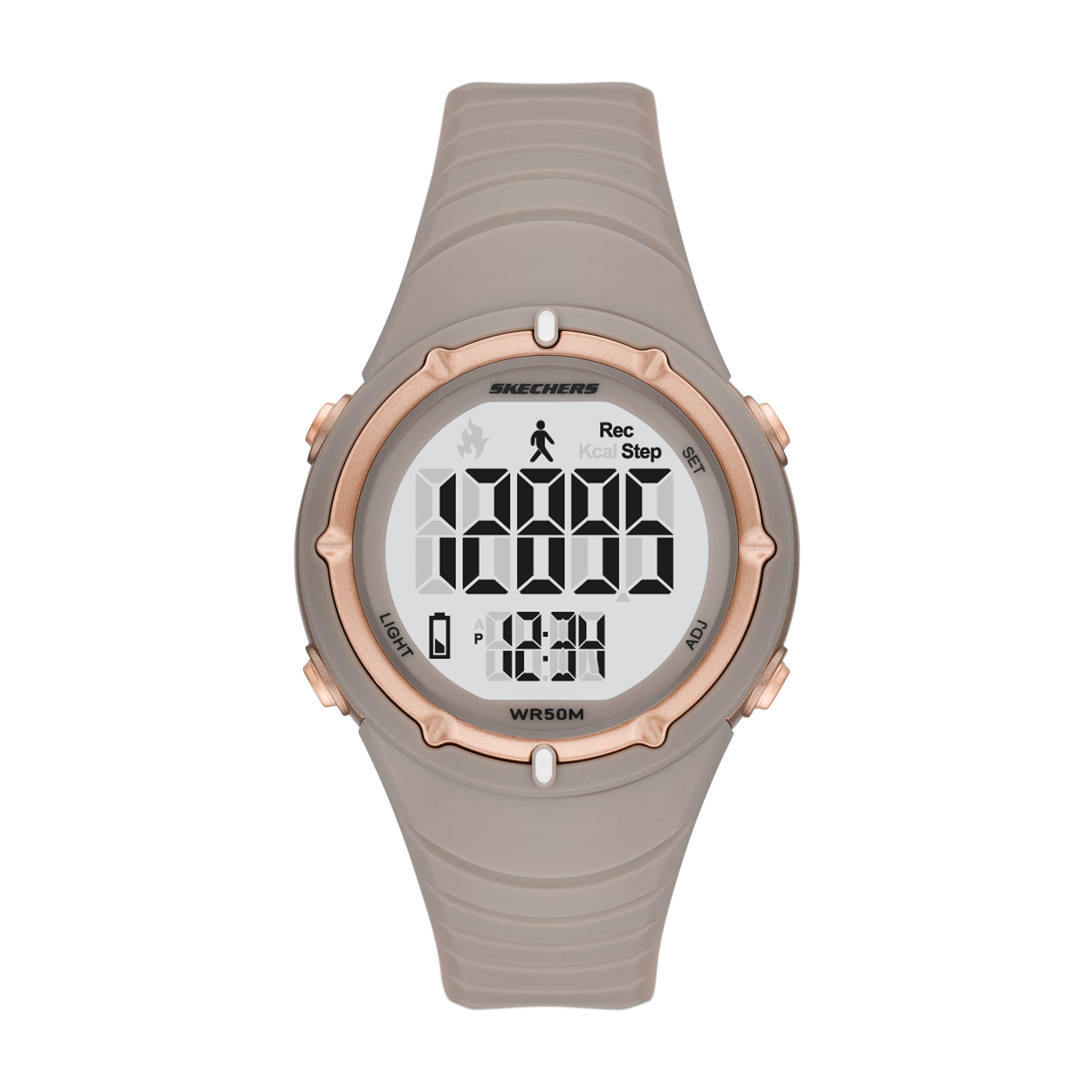 Skechers Chronograph SKYWOOD SR2158, Quarzuhr, Armbanduhr, Damenuhr, digital, Batterie-Entladungsanzeige