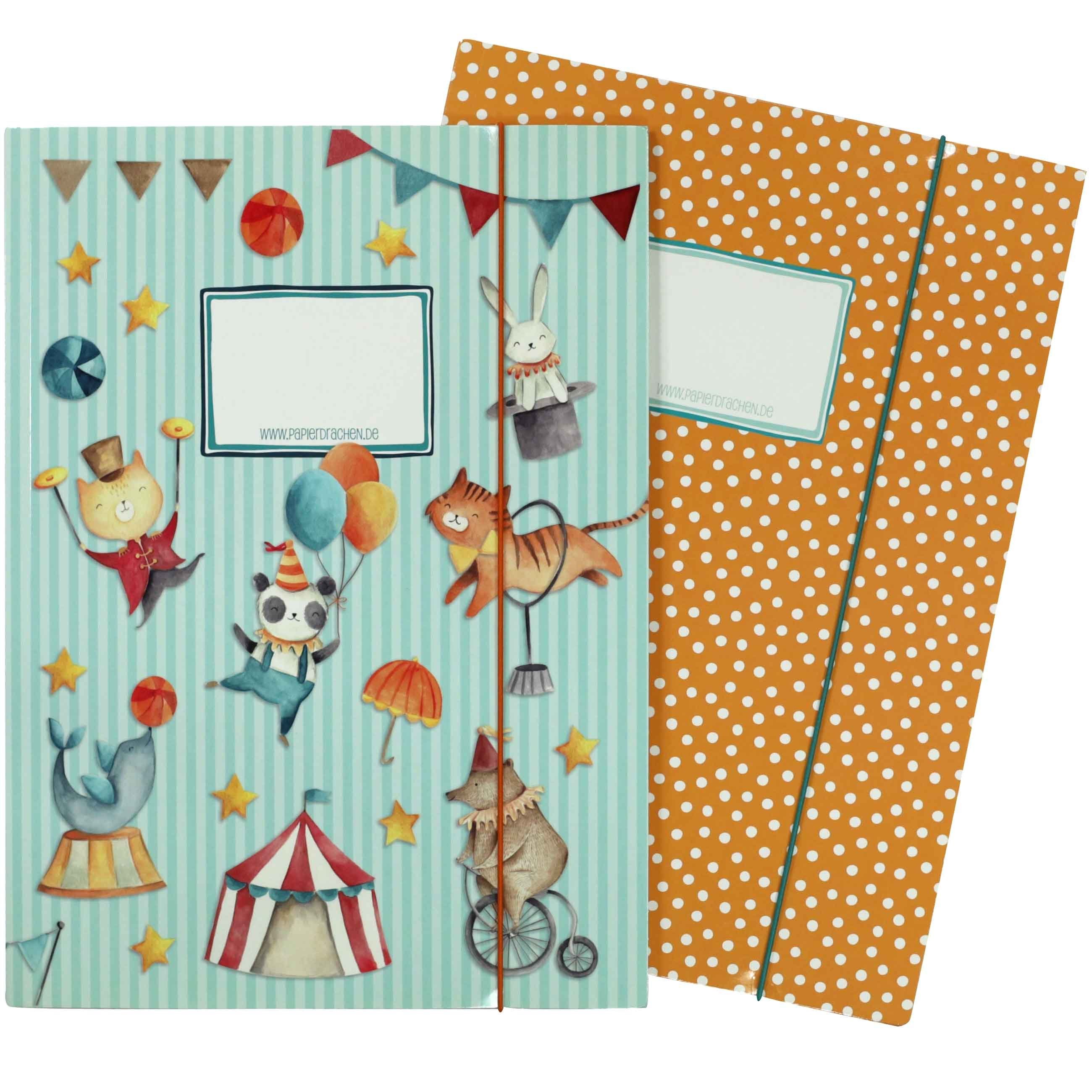 PAPIERDRACHEN Schulheft 2 Schulmappen - Postmappen Set