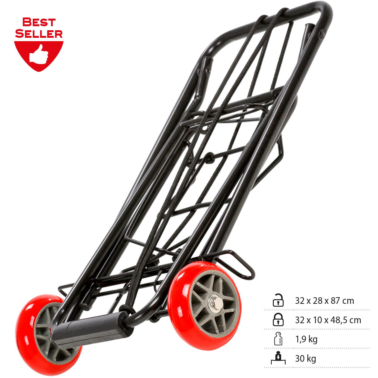 BRUNNER Camping Hand Truck, Easy Transport Trolley, Stacking Hand Truck, Foldable