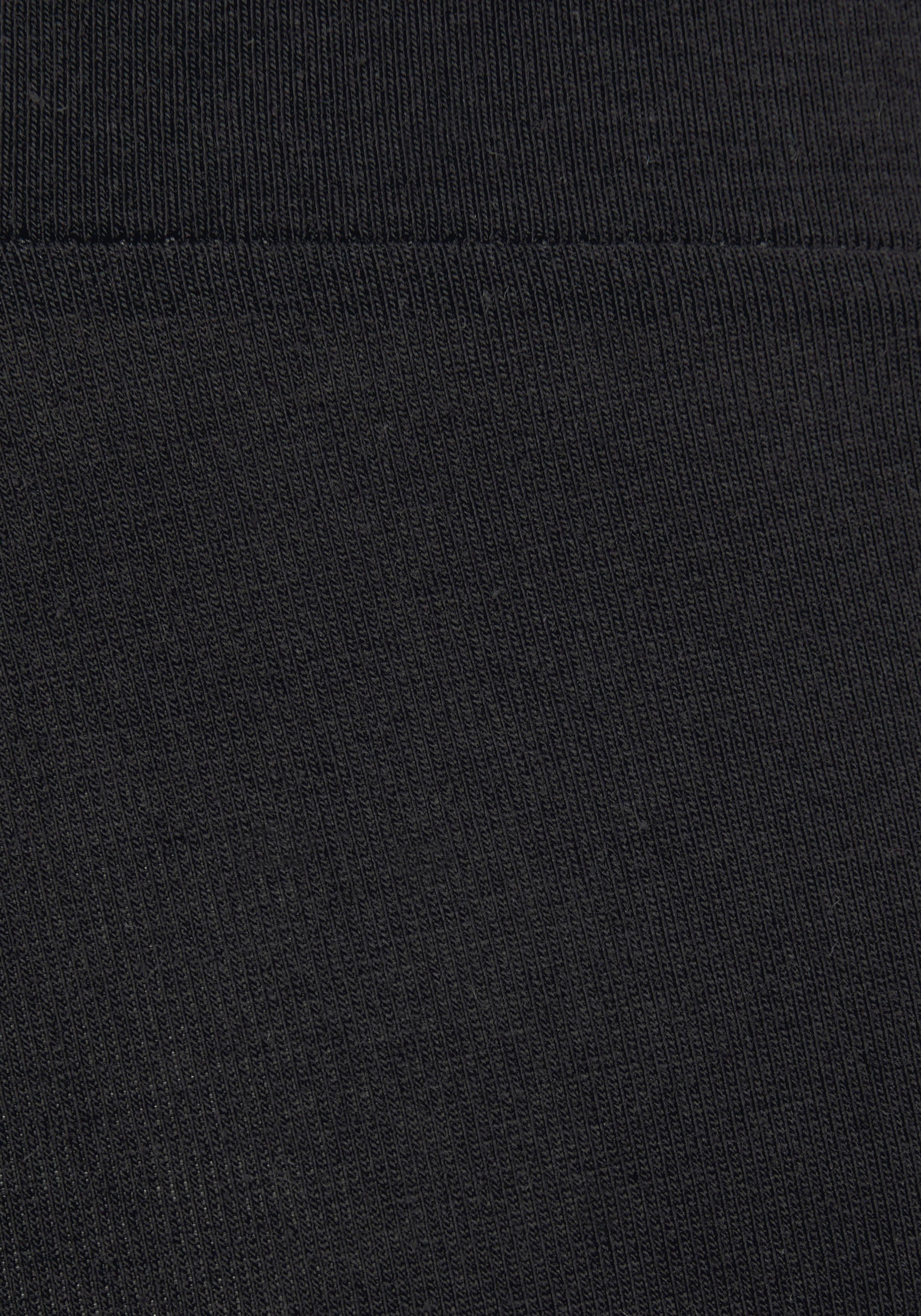 und Shorts schwarz LASCANA mit breitem Bündchen Loungewear Logodruck,