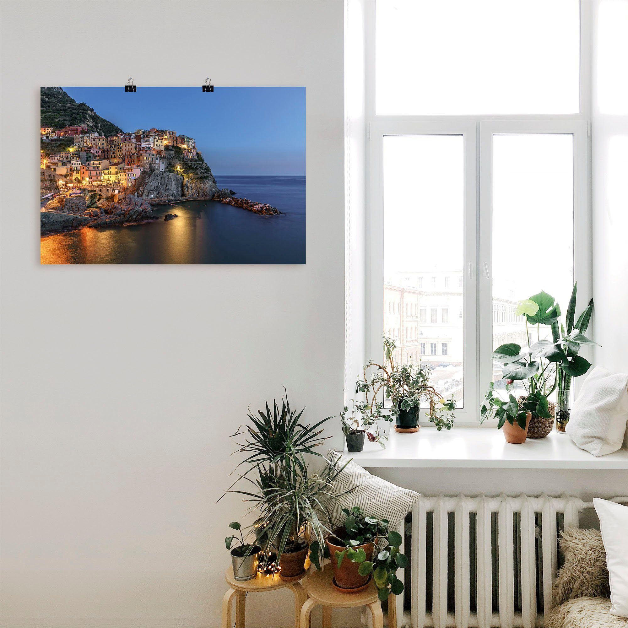 Artland Wandbild Cinque Terre Alubild, Architektur Poster Leinwandbild, Manarola, Größen oder St), versch. in (1 Elemente Wandaufkleber als der