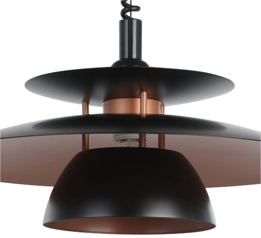 EGLO Hängeleuchte BRENDA Pendellampe, E27, Kunststoff und Stahl, Esszimmerlampe, Lampe, ohne Leuchtmittel, Hängeleuchte, Esszimmer, H110 x Ø43 cm, schwarz, kupfer, 1X60W exkl.