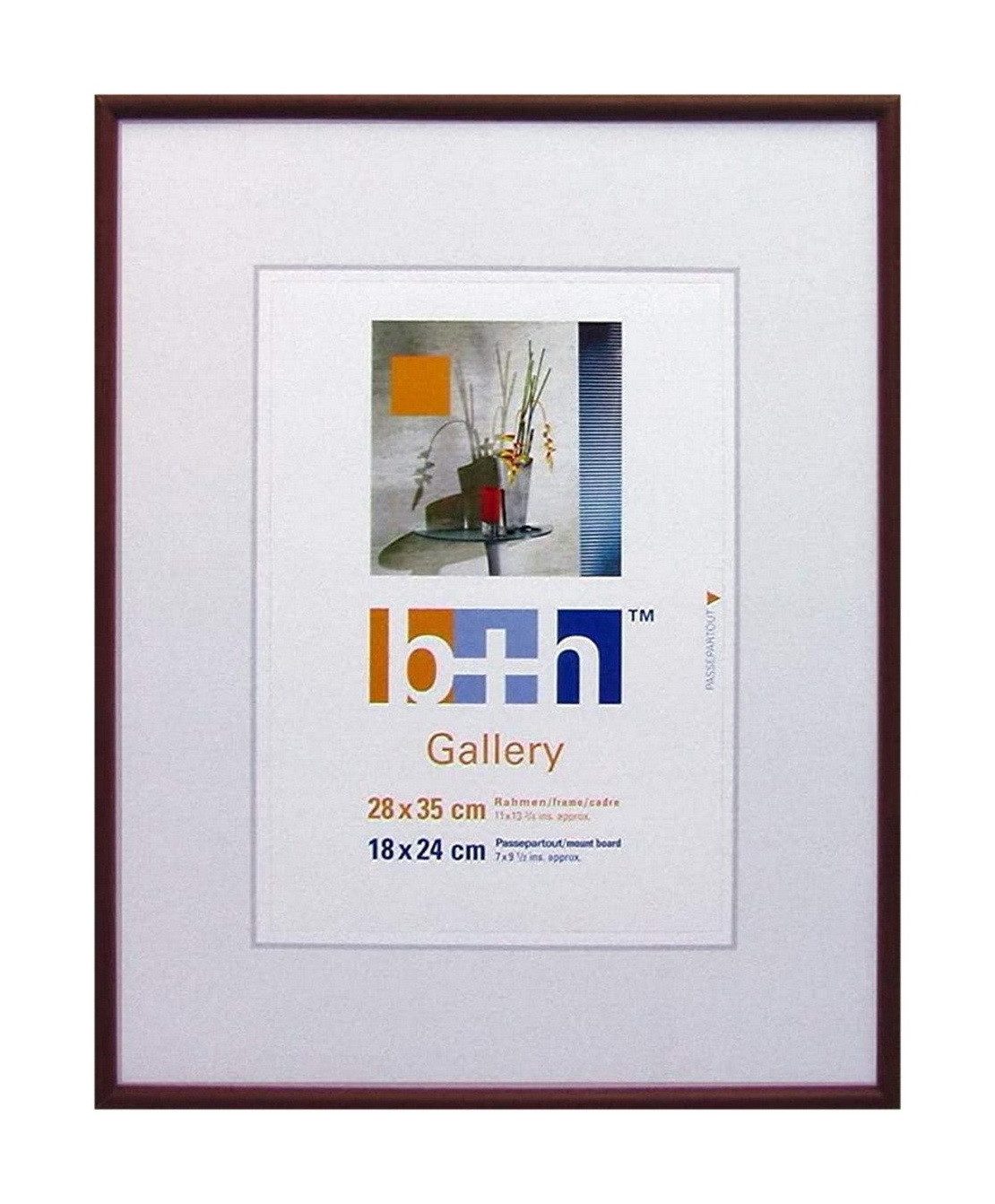 Oslo MasterLine Einzelrahmen Bilderrahmen 28 x 35 cm Holz FSC Klarglas Fotorahmen schmal Floatglas, 28 x 35 cm rotbraun