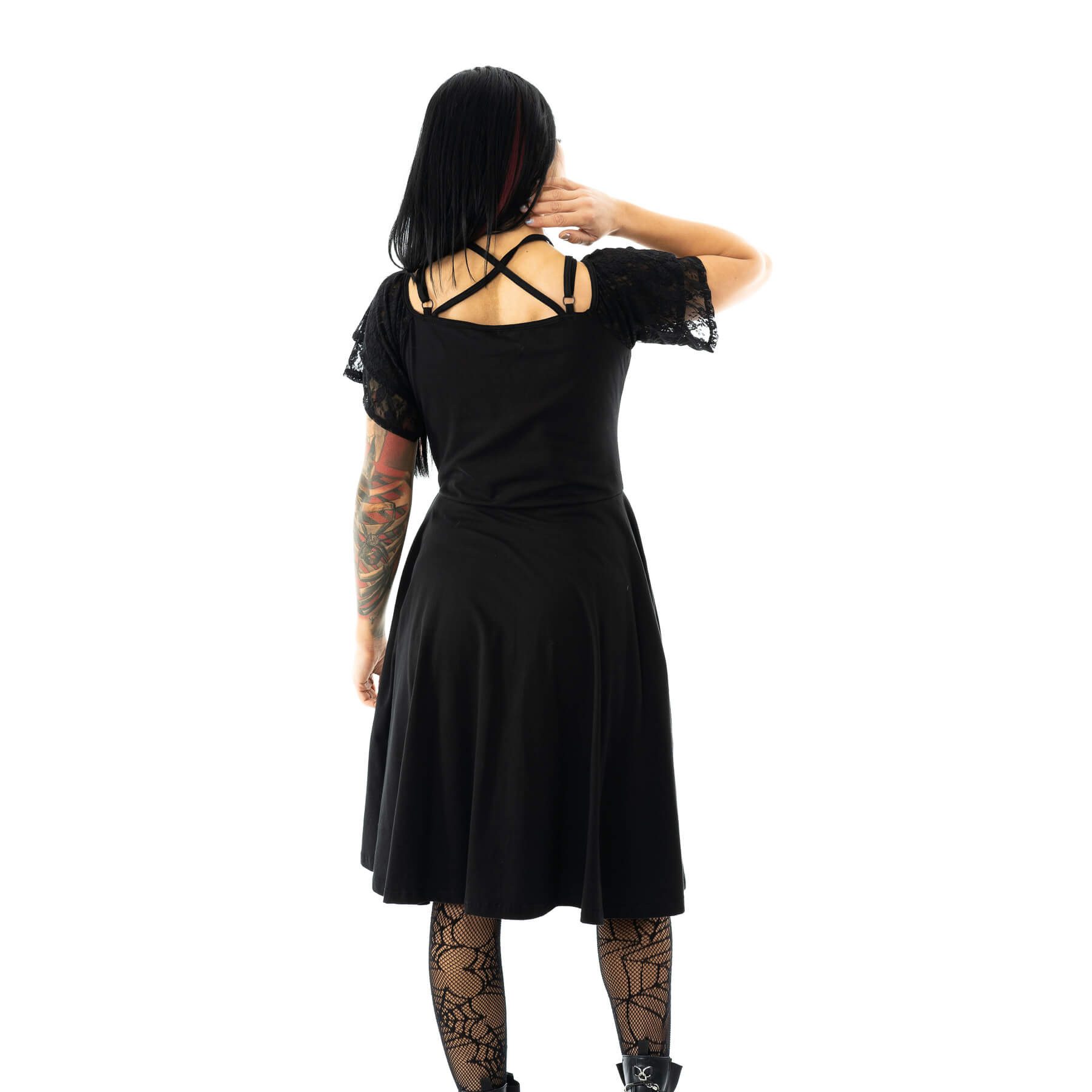 Poizen Industries Skaterkleid Honor Gothic Goth Grufti Spitze Schnürung günstig online kaufen