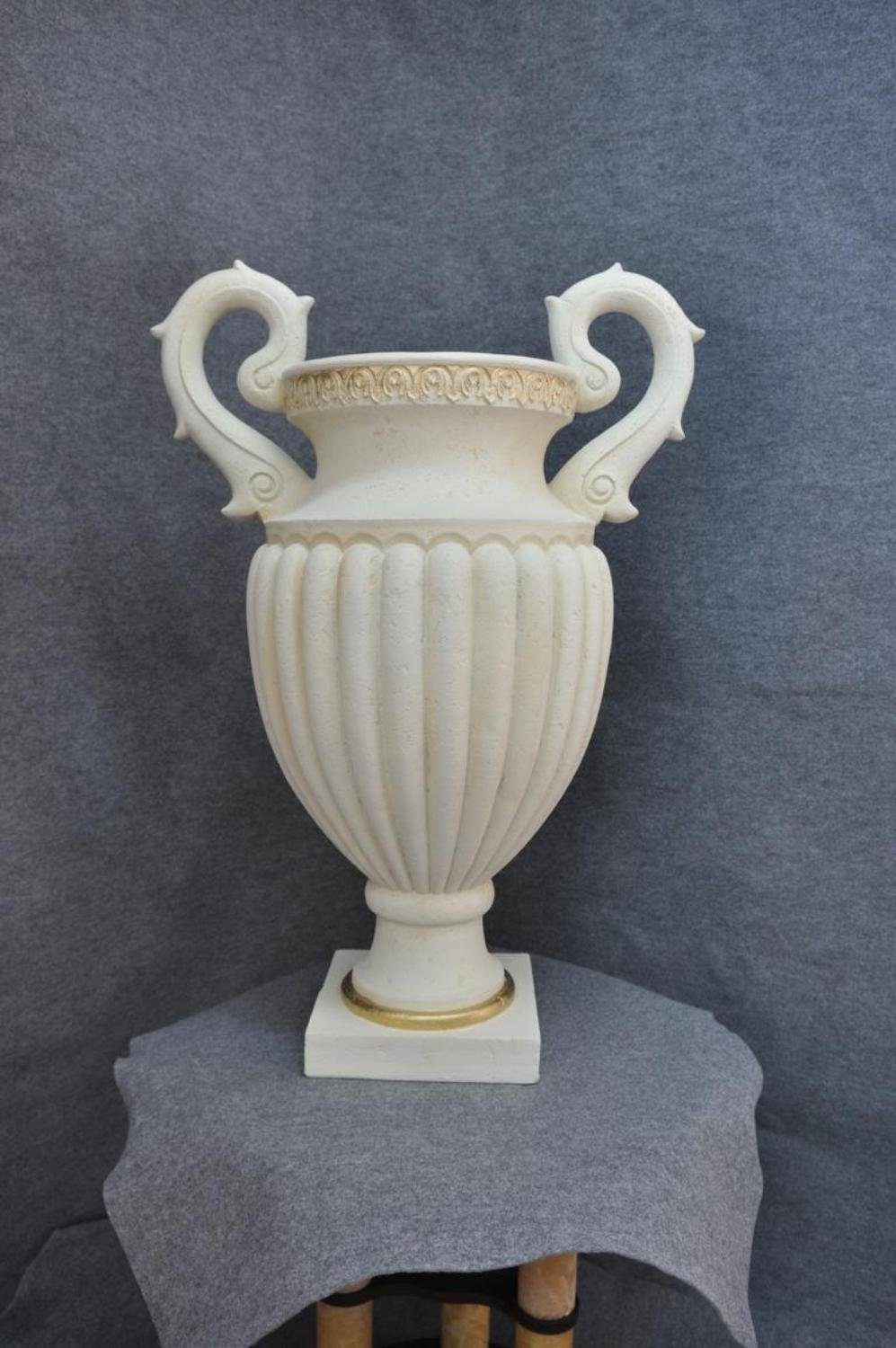Weiß XXL Blumen Skulptur Pokal JVmoebel Schalen Kelch Vasen Design Vase Schale Boden