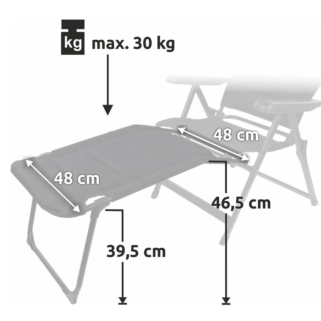 yourGEAR Campingstuhl yourGEAR zum Footrest Campingstuhl Beinauflage - Sovana Fußauflage 3D 3D mit 3D Sovana Mesh-Bezug