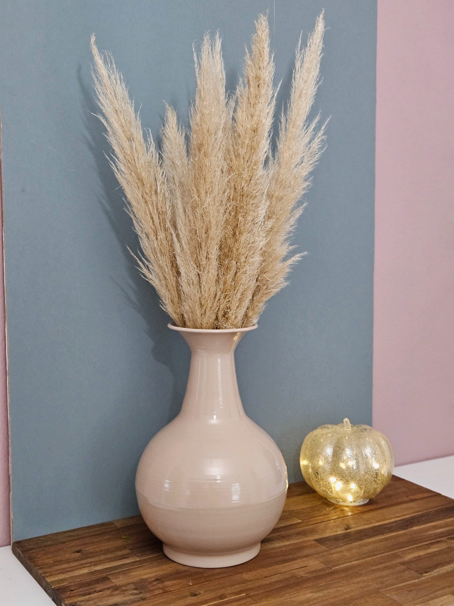 Meinposten Dekovase Vase Blumenvase XXL Metallvase Beige Braun 38x25 Retro Blumengefäß (1 St)