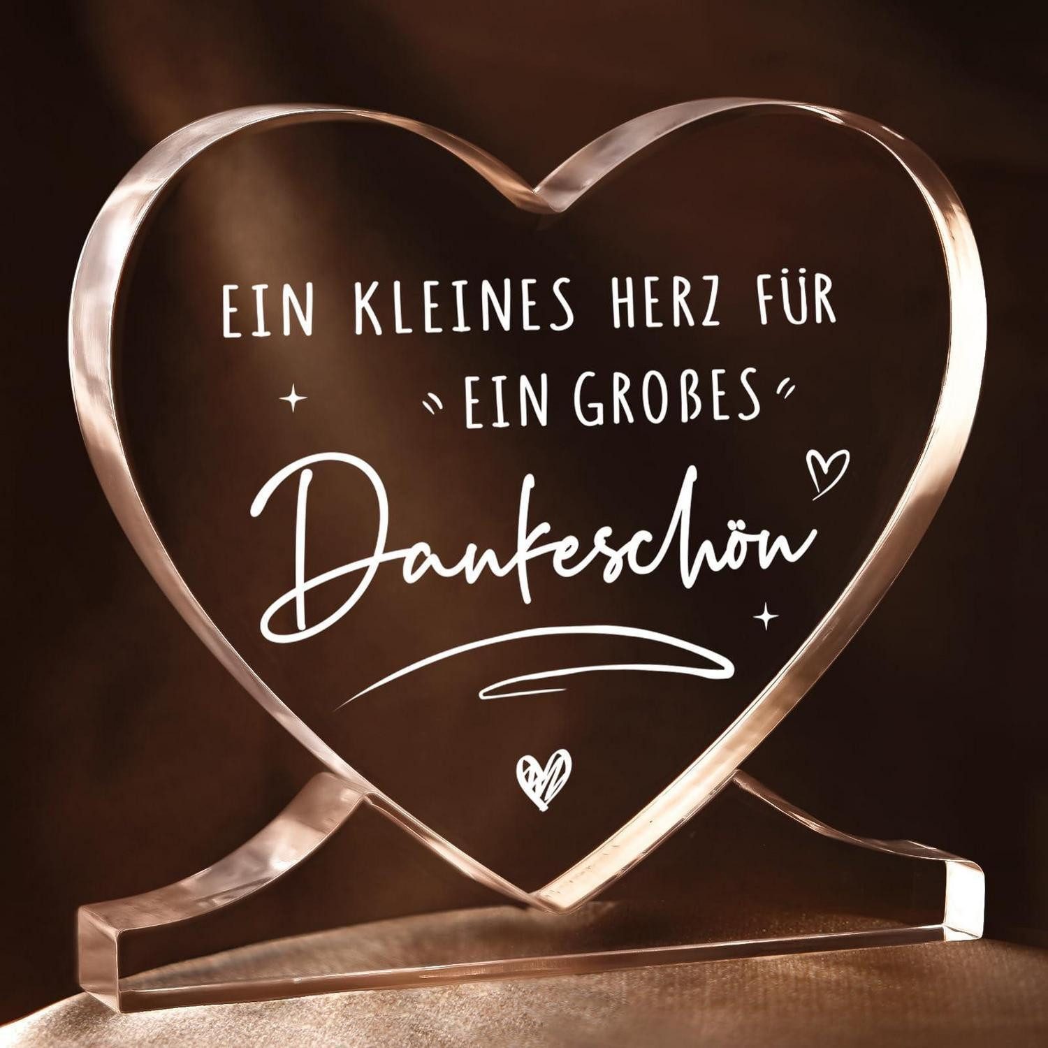 LuxusKollektion Acrylglasbild Dankeschön Geschenk Herz Acryl Klein