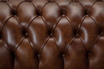 JVmoebel Chesterfield-Sofa Sofa 4Sitzer Luxus Möbel Chesterfield Braun Design 100% Leder Sofort, 1 Teile, Made in Europa