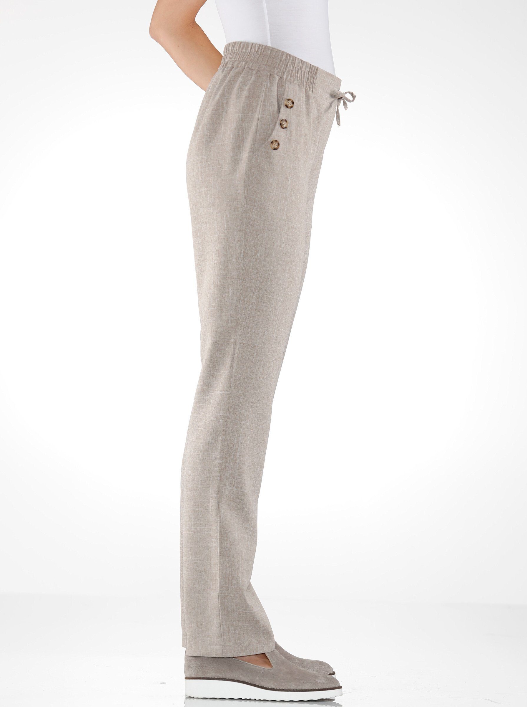 Sieh an! Jerseyhose Hose komfortabel mit Dehnbund und Zierknöpfen günstig online kaufen