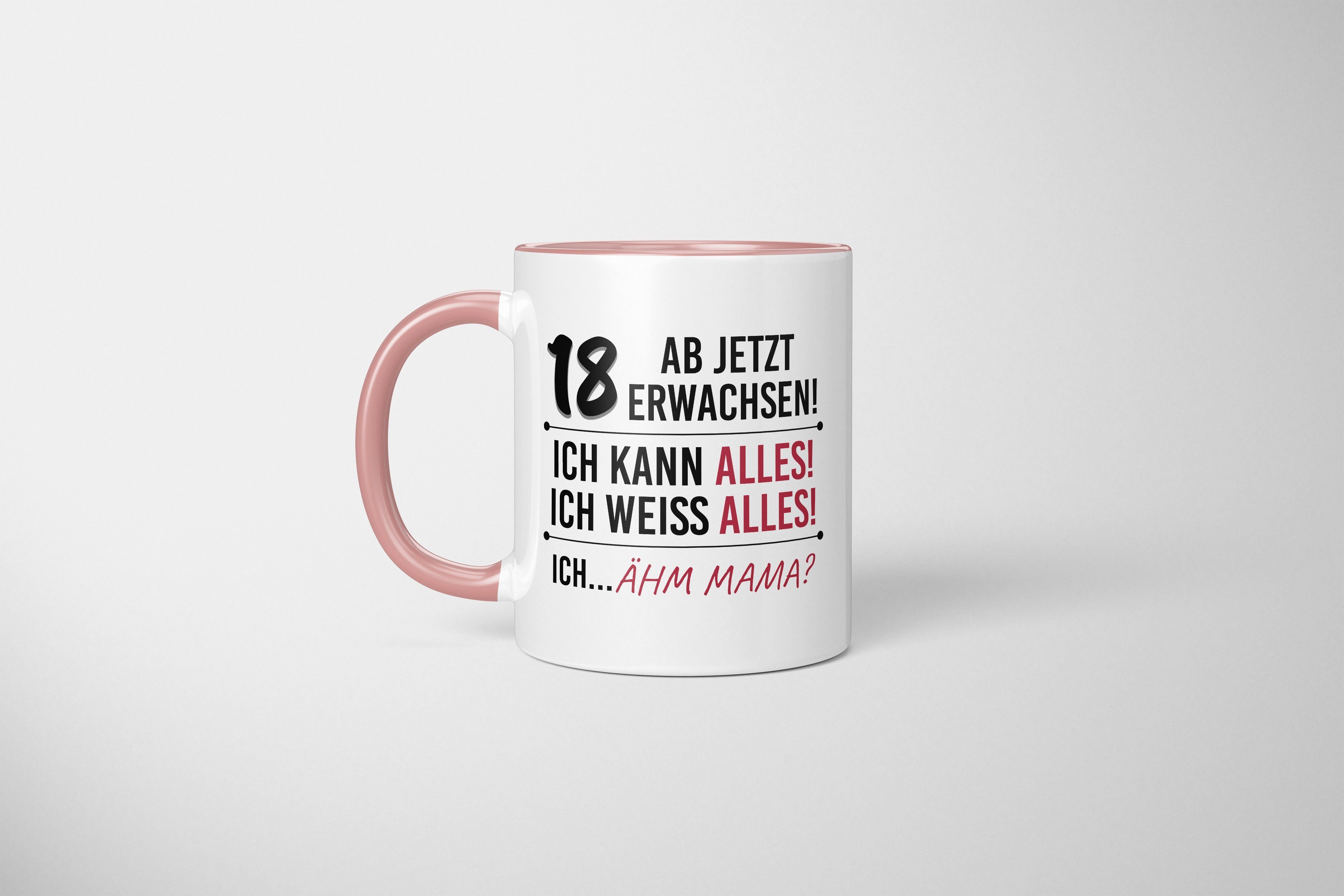 Geschenk jetzt 18 TassenTicker zum Geburtstag - TassenTicker erwachsen! - Tasse Ab Rosa