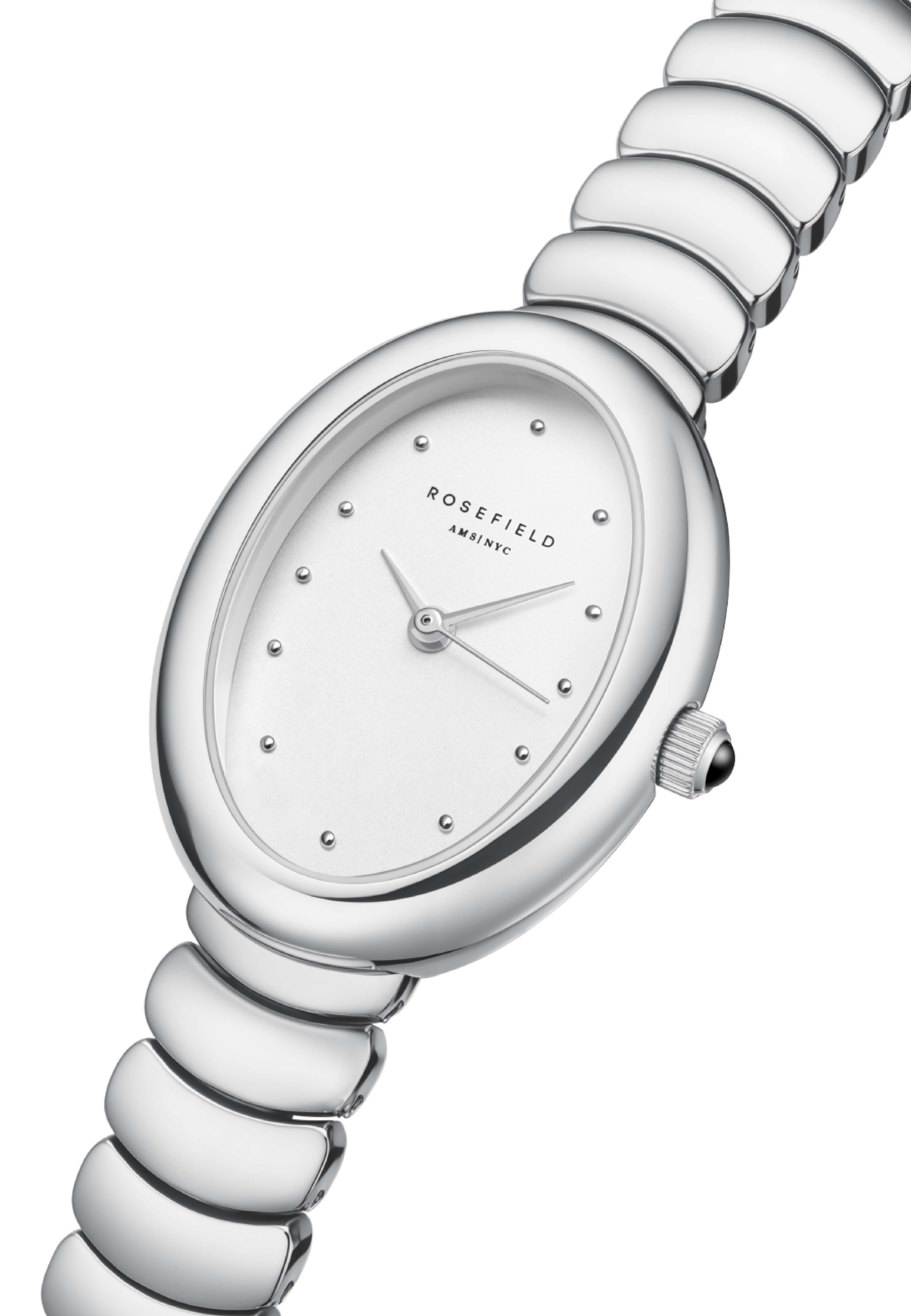 ROSEFIELD Quarzuhr ROSEFIELD Damenuhr Ovale 29mm Silberfarben