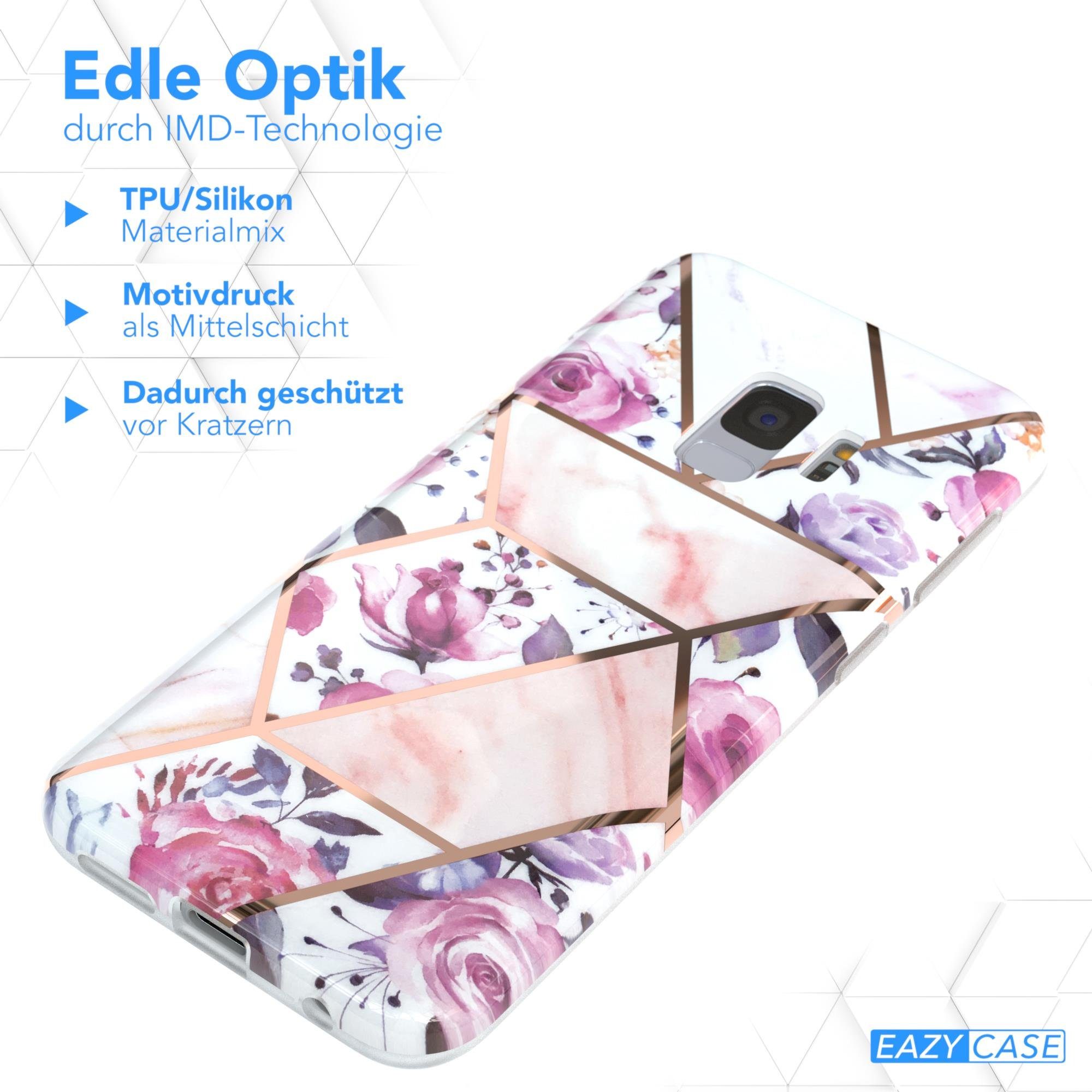 EAZY CASE Handyhülle IMD Motiv Cover für Samsung Galaxy S9 5,8 Zoll, Silikonhülle stoßfest Silicon Back Cover Motivhülle Tasche Rosé Gold