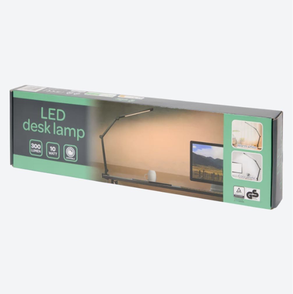 Spectrum LED Schreibtischlampe Tischleuchte + Klemme 300 lm weiss warmweiss LED Desk Lamp, warmweiss