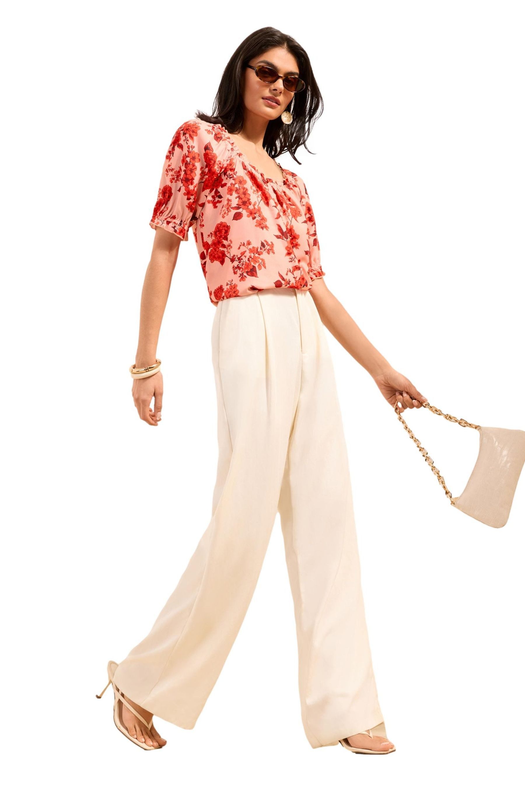 Friends Like These Kurzarmbluse Friends Like These Kurzarm-Bluse mit Knopfleiste (1-tlg)