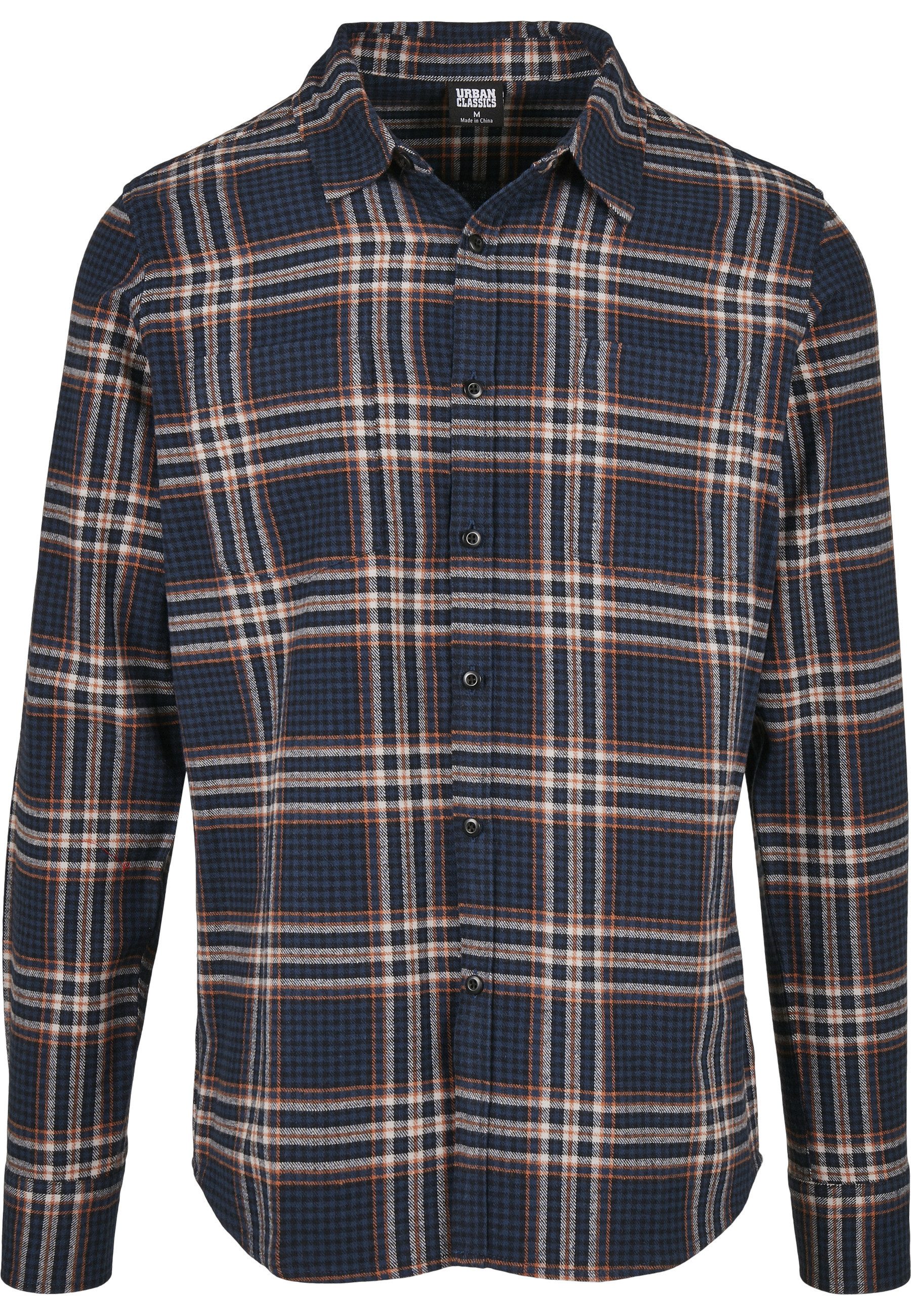 URBAN CLASSICS Langarm-Poloshirt Urban Classics Herren Checked Campus Shirt (1-tlg)