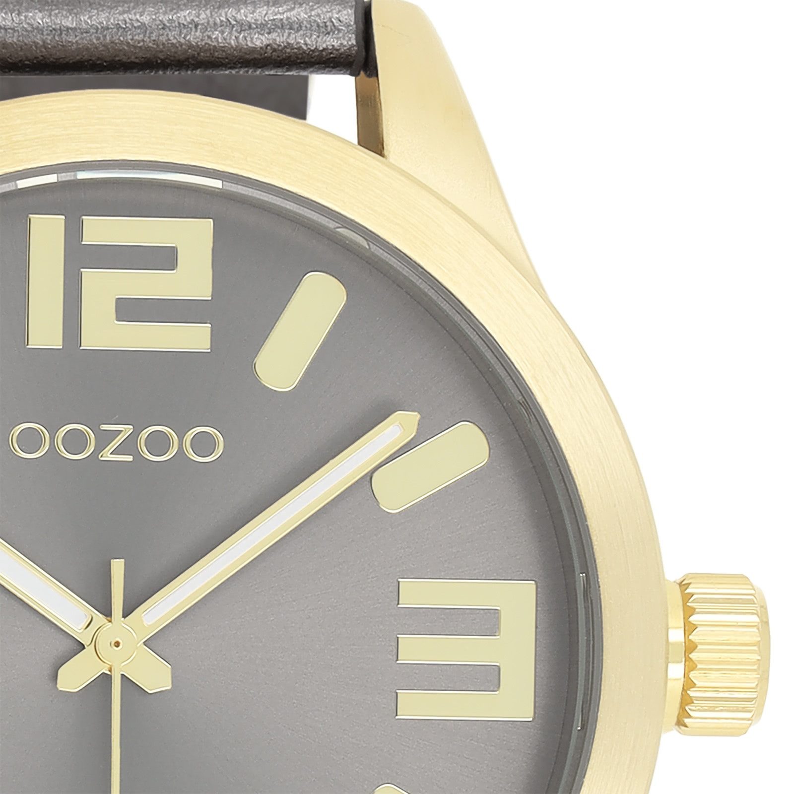 OOZOO Quarzuhr Oozoo Damen Armbanduhr Timepieces Analog, (Analoguhr), Damenuhr rund, extra groß (ca. 46mm) Lederarmband, Fashion-Style