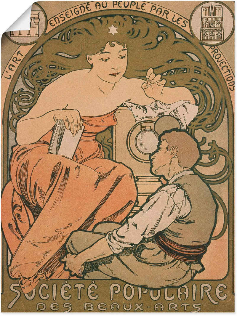 Artland Wandbild Plakat für Société Populaire Beaux Arts, Ausstellungsplakate (1 St), als Alubild, Leinwandbild, Wandaufkleber oder Poster in versch. Größen