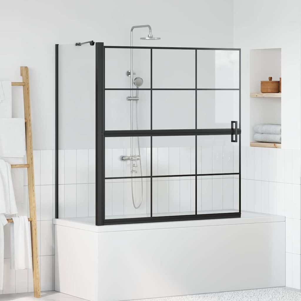 vidaXL Duschwand Bad-Duschschirm Schwarz und Transparent 116 x 68 x 128 cm, (1 tlg)