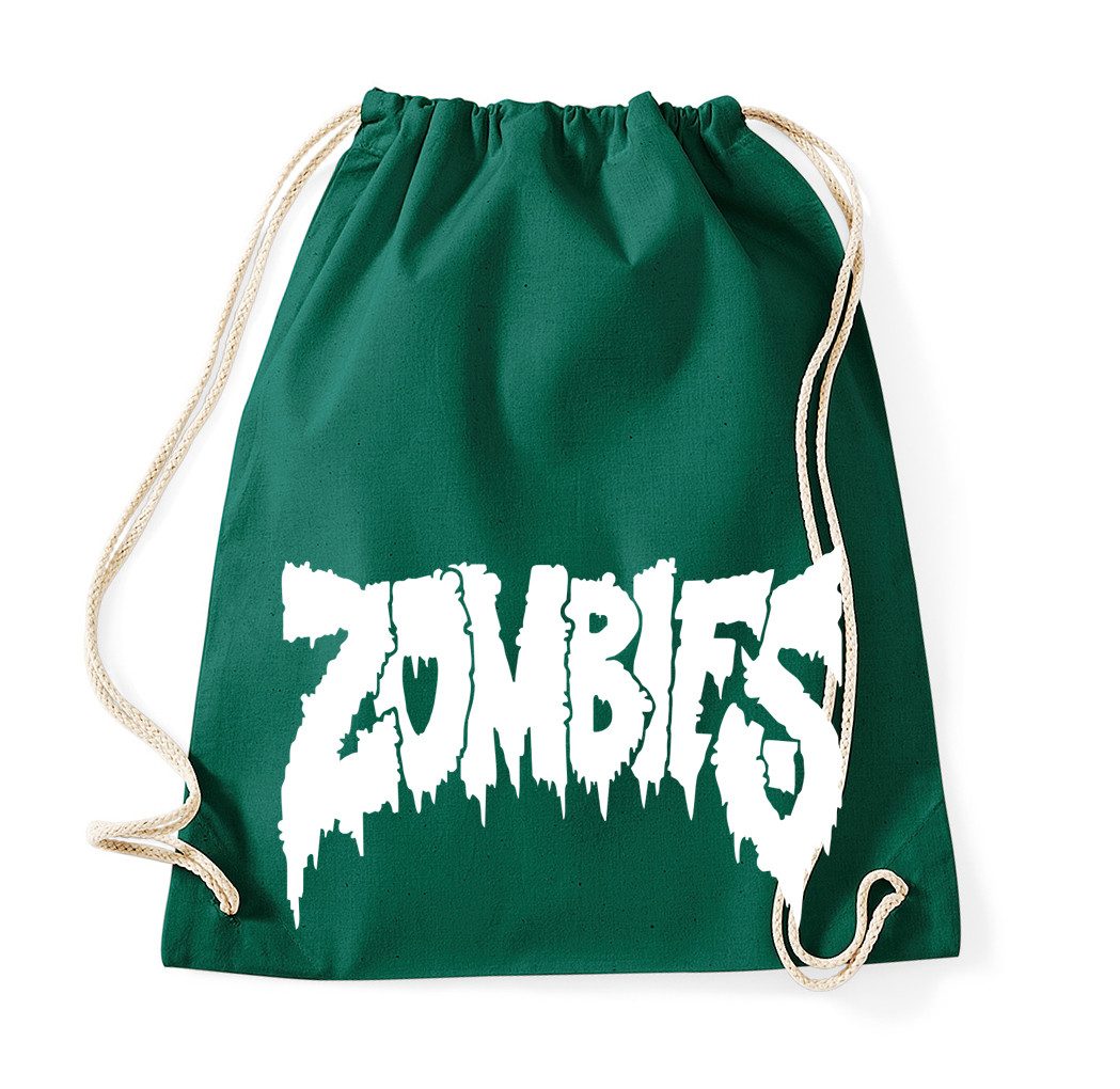 Blondie & Brownie Turnbeutel Zombies Turnbeutel Zombie Schriftzug Print Horror (Einzelstück, Einzelartikel), Zombies_Beutel Horror Turnbeutel Retro