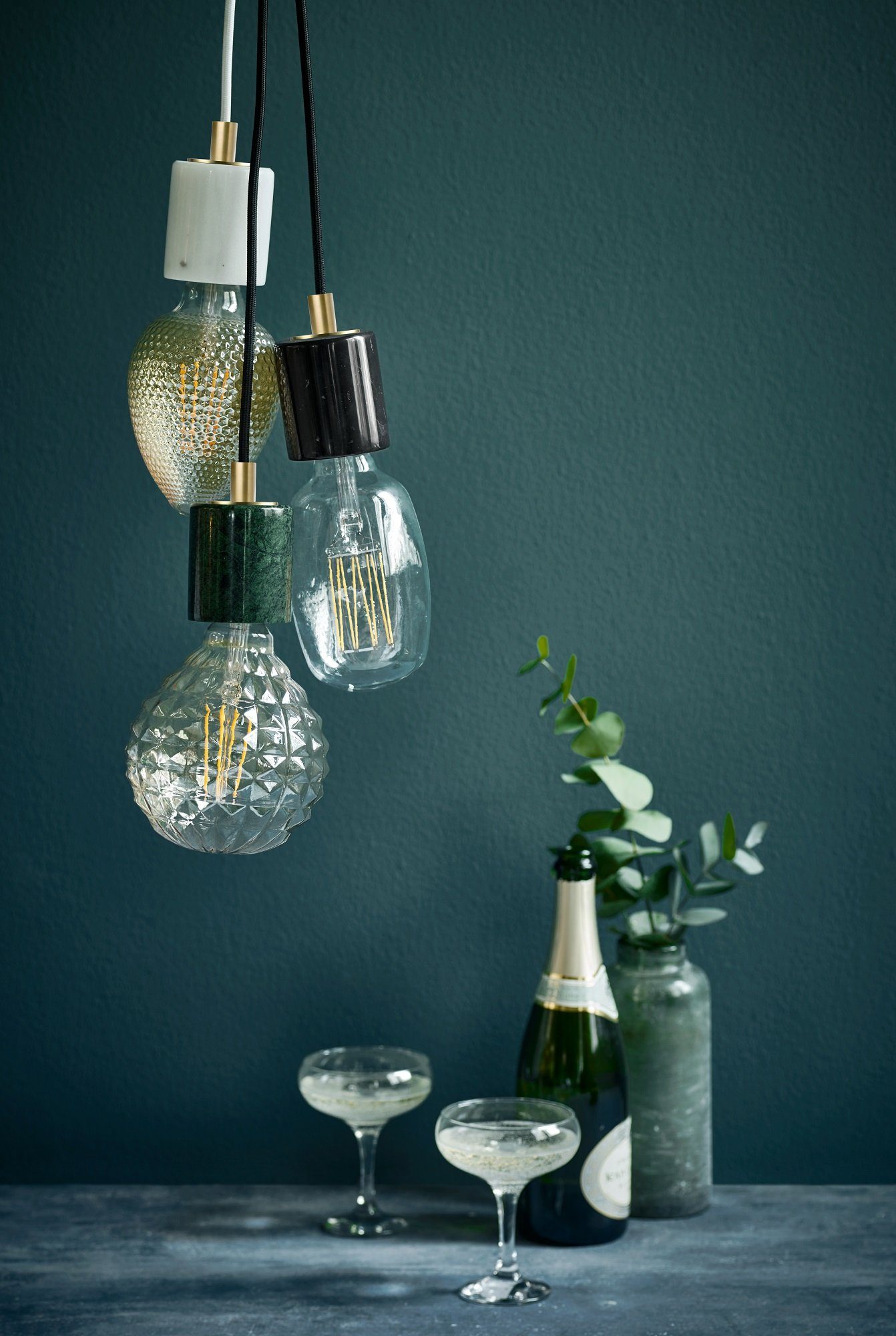 Nordlux Pendelleuchte Hängeleuchte SIV Marmor grün E27 45883023, ohne Leuchtmittel