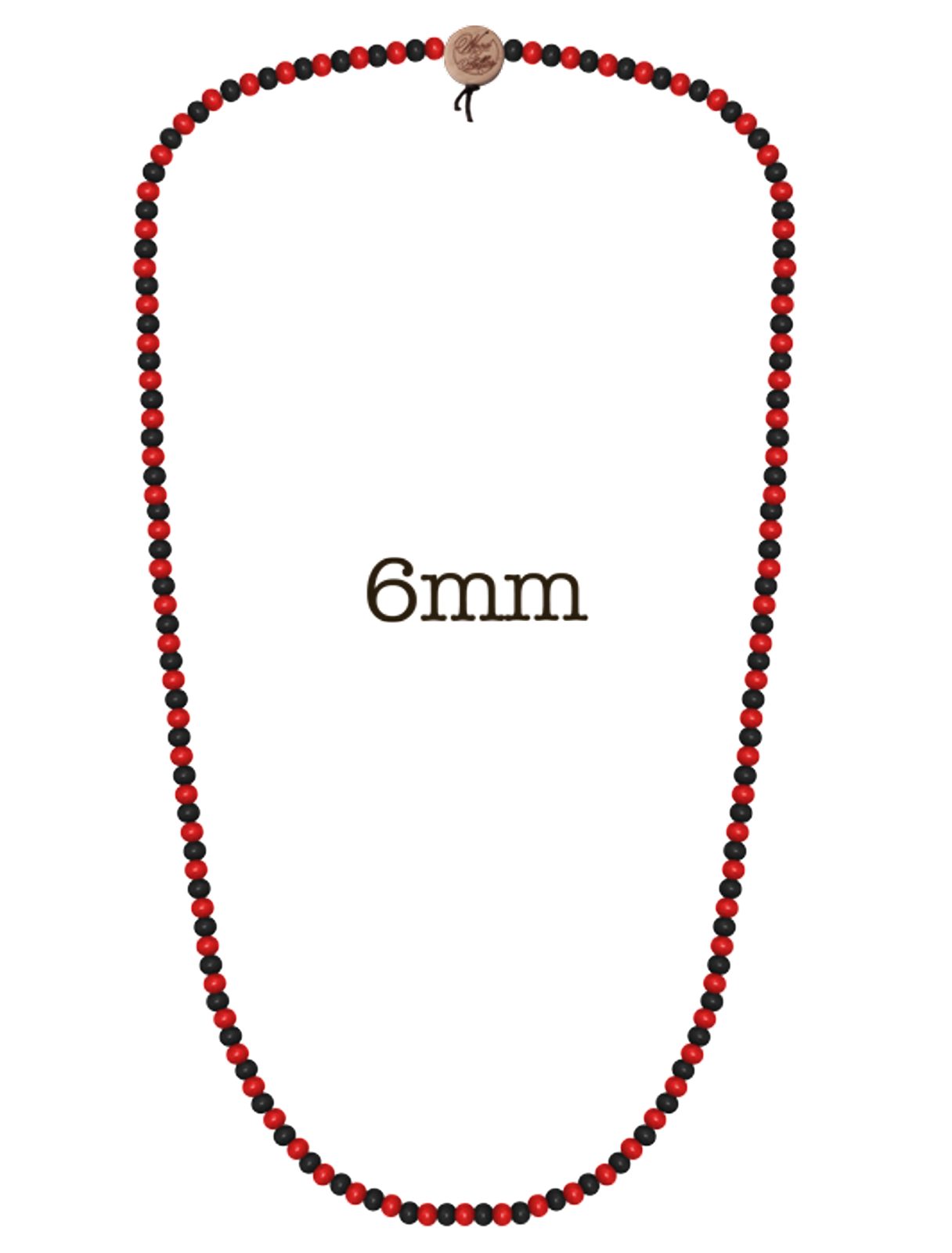 Deluxe FELLAS Holz-Kette Mode-Schmuck lässiger Schwarz/Rot WOOD Necklace FELLAS Pearl WOOD Halsband Hals-Schmuck