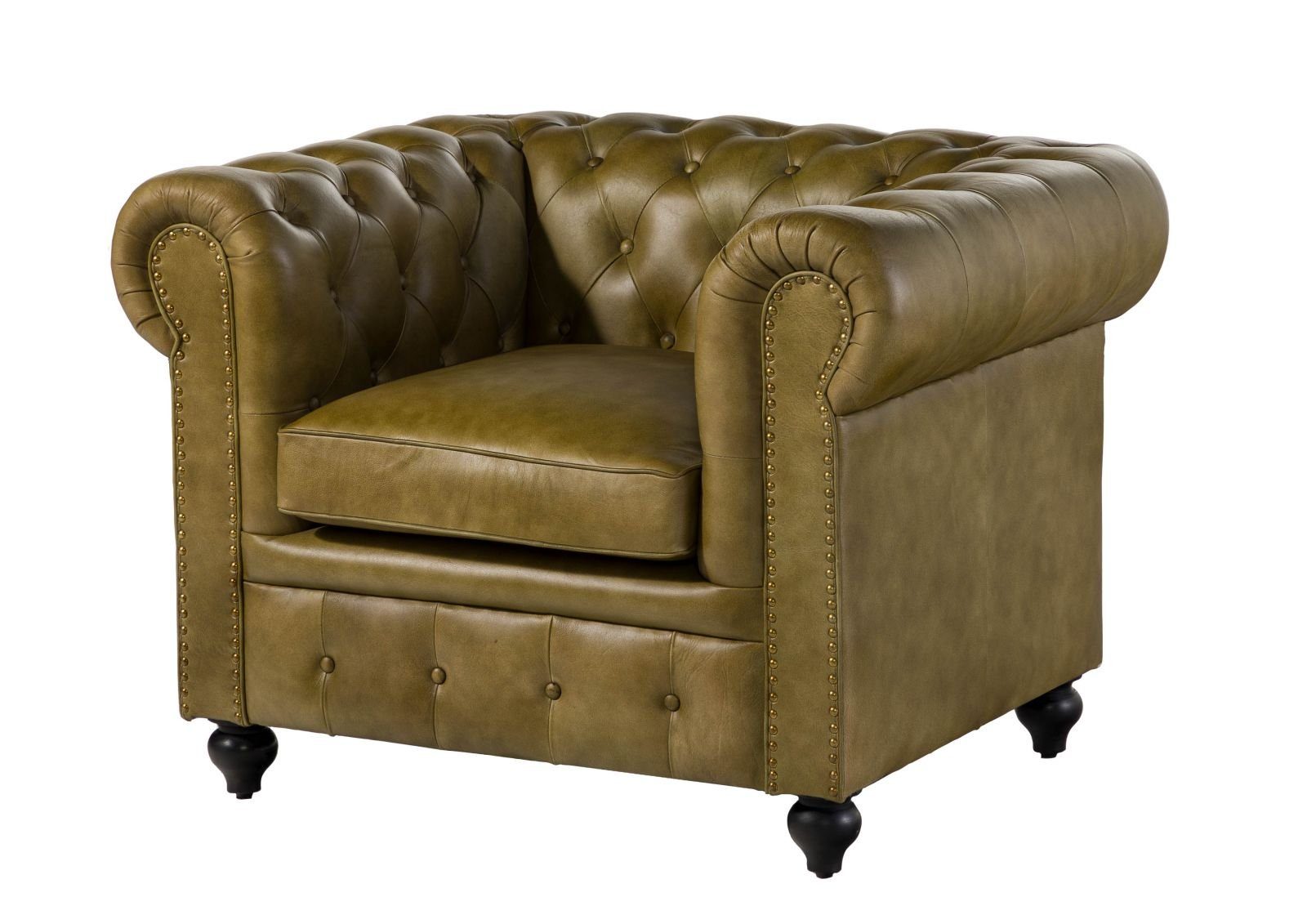 Massivmoebel24 Sessel (Sessel Echtleder 105x82x75 grün günstig online kaufen