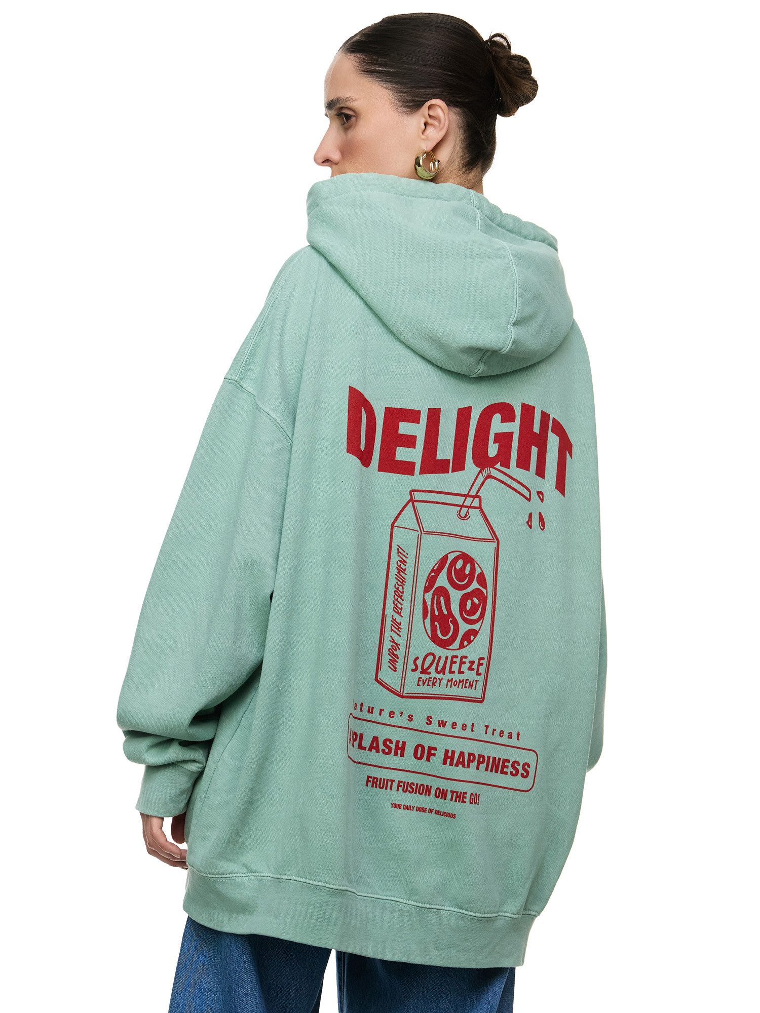 Worldclassca Kapuzensweatshirt Worldclassca Oversized Print DELIGHT Hoodie Kapuzenpullover Sweatshirt PRINT - DELIGHT - A SPLASH OF HAPPINESS