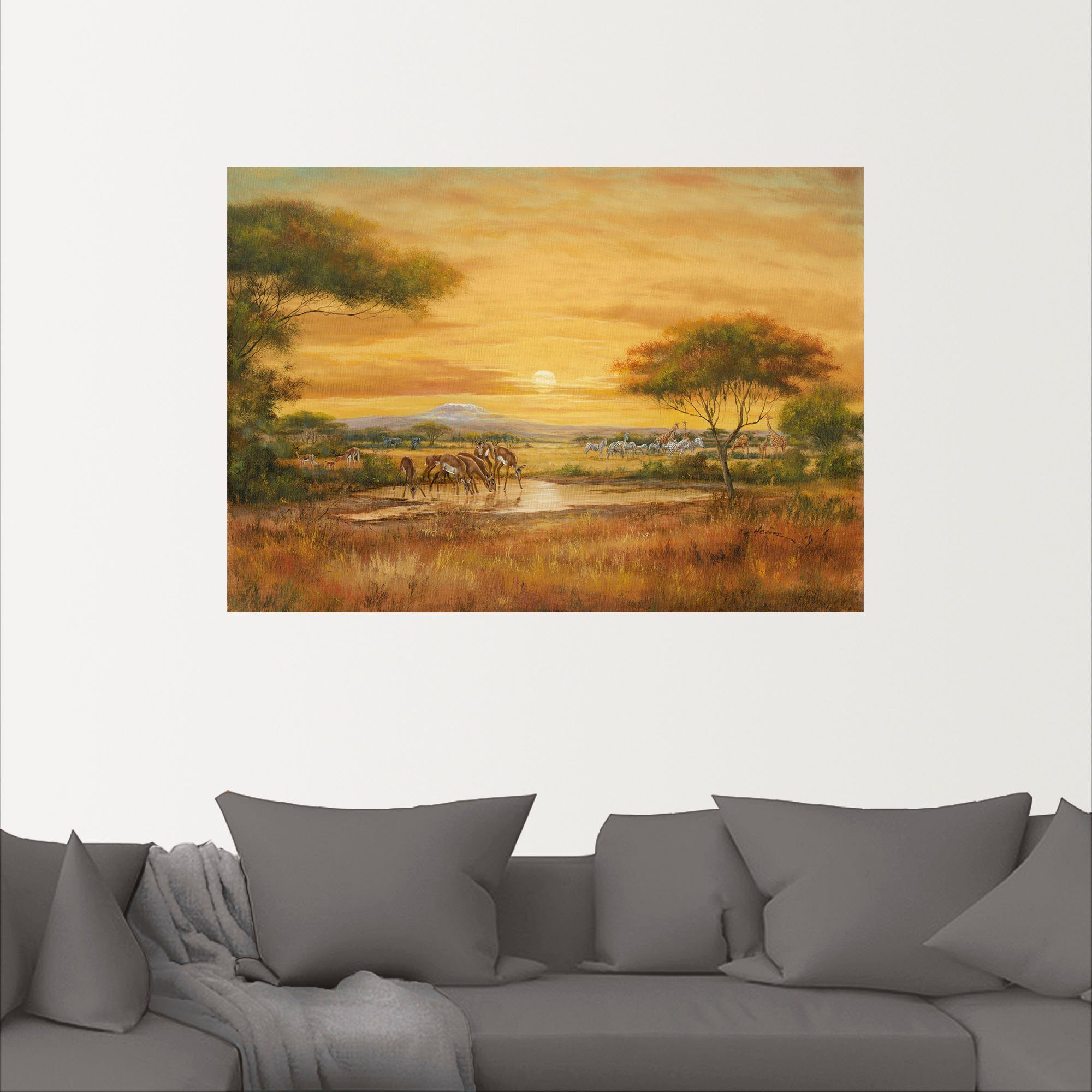 Artland Wandbild »Afrikanische Steppe«, Wildtiere (1 Stück), in vielen Größen & Produktarten - Alubild / Outdoorbild für den Außenbereich, Leinwandbild, Poster, Wandaufkleber / Wandtattoo auch für Badezimmer geeignet-kaufen
