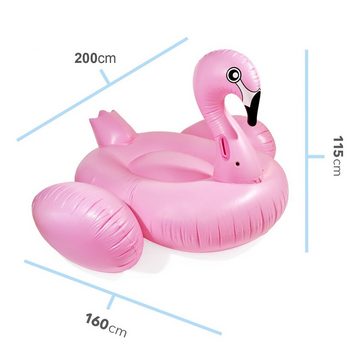 Goods+Gadgets Luftmatratze Aufblasbare Flamingo Matratze, (Schwan, Luftbett), Badeinsel Schwimminsel 200 x 160 cm