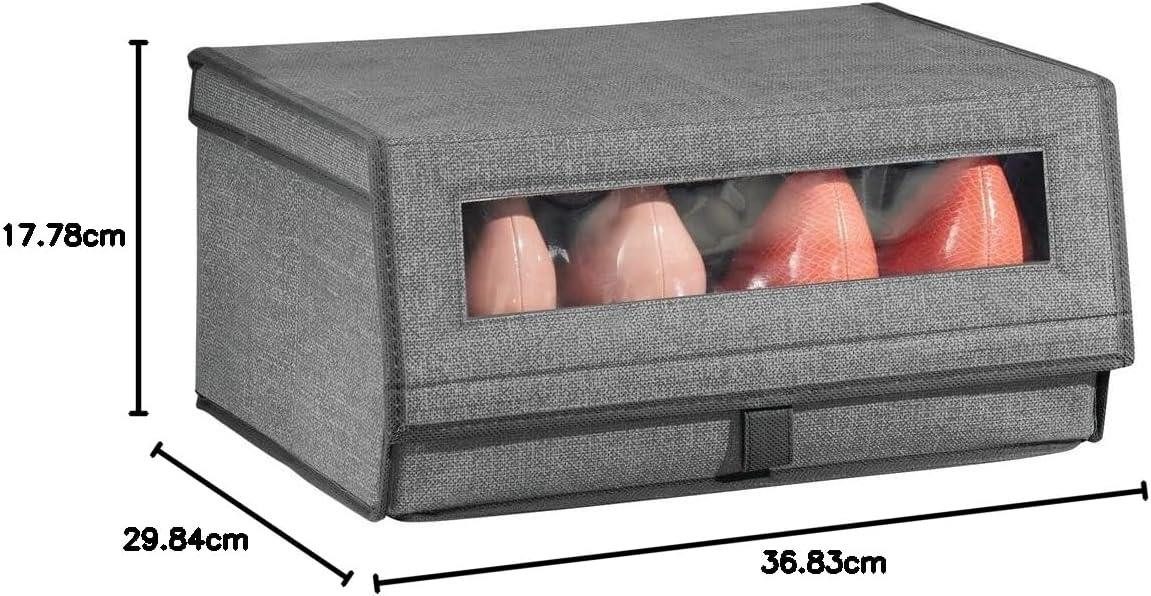 mDesign Aufbewahrungssystem mDesign Schuhbox Schuhaufbewahrung Organizer stapelbar Klappdeckel 8