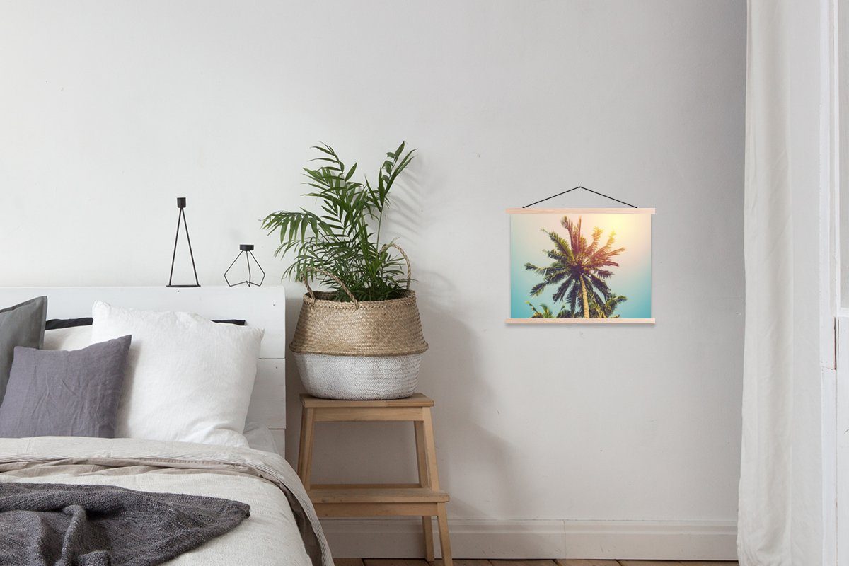 - St), Tropisch Bilderleiste, Magnetisch Wohnzimmer, Poster - Sommer für Textilposter Palme Sonne, (1 - MuchoWow Posterleiste,