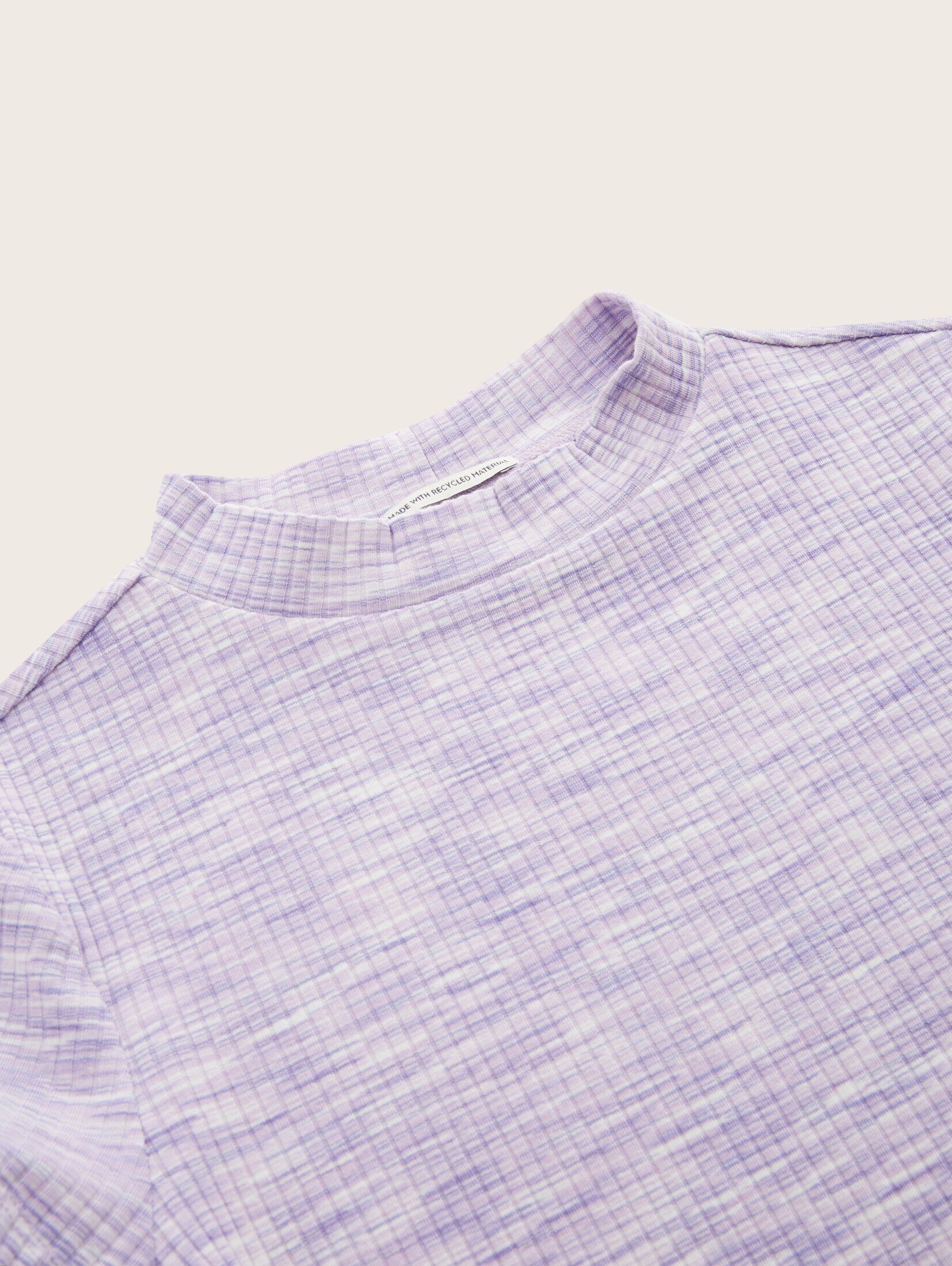TOM TAILOR T-Shirt T-Shirt Rippstruktur dye space mit lilac