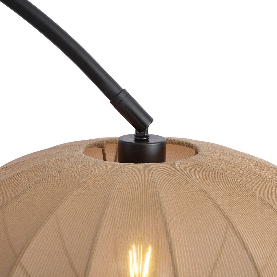 Qazqa Bogenlampe Bida, ohne Leuchtmittel, Warmweiß, QAZQA Bogen­lampe, e27, Schwarz, Stahl, Japandi