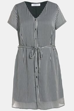 Studio Untold Jerseykleid Kleid A-Line Streifen V-Ausschnitt Bindeband