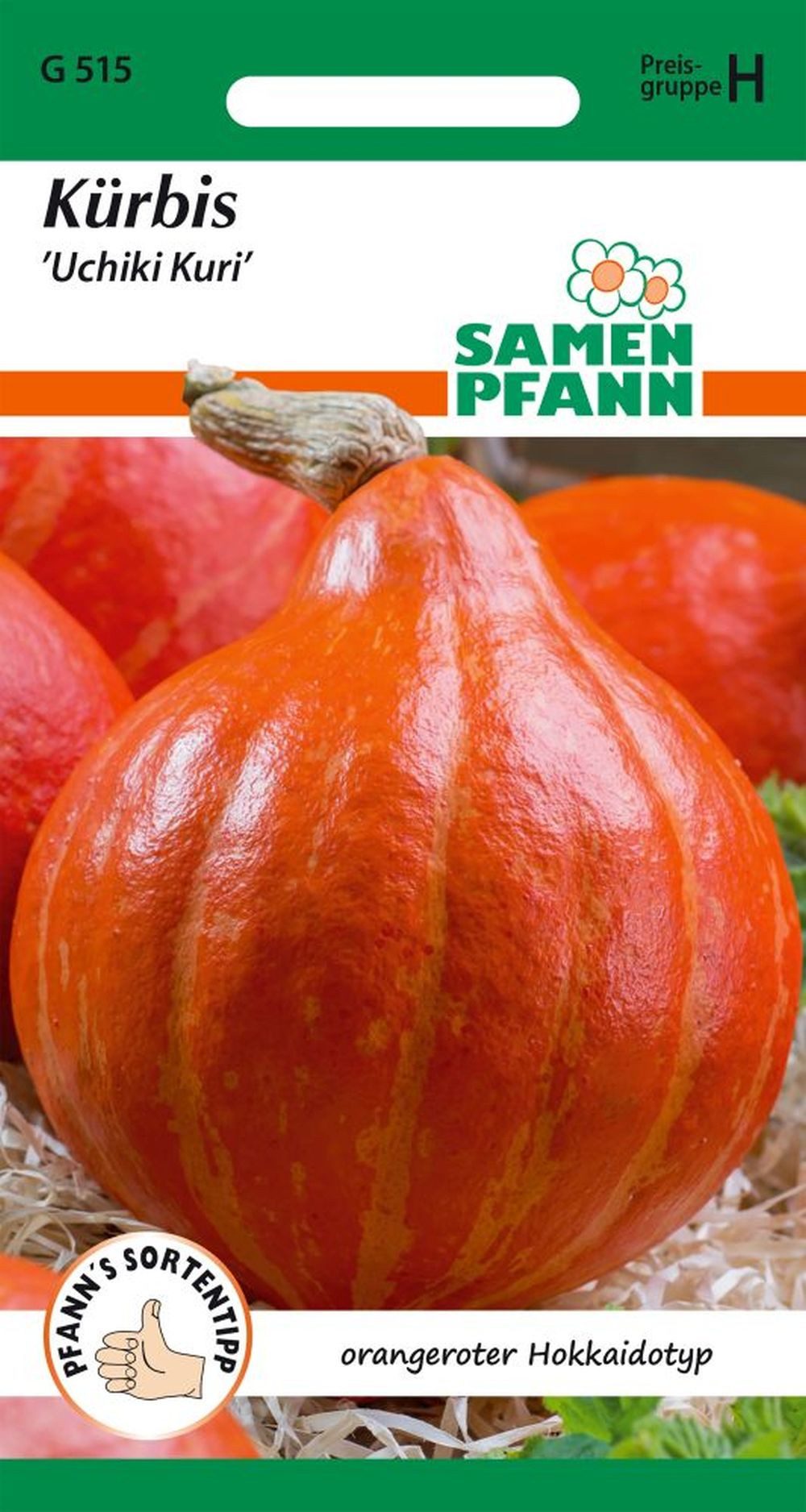SAMEN PFANN Gemüsesamen Kürbis, Uchiki Kuri (Hokkaido-Kürbis) – Kürbis-Samen Saatgut Samen, Cucurbita maxima