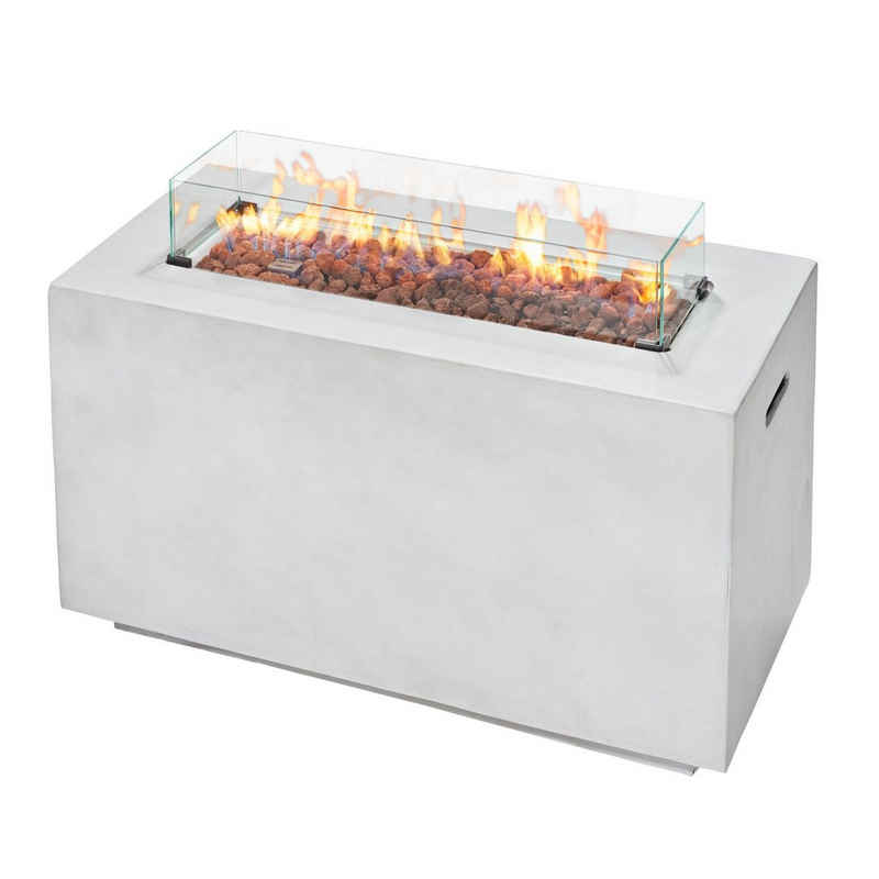 Amare home Feuerstelle Gasfeuerstelle Feuertisch outdoor rechteckig, (106 x 59 x 51 cm)