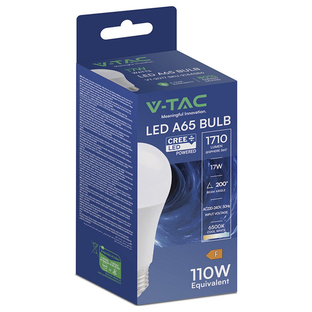 V-TAC LED-Leuchtmittel V-TAC 2144586 LED EEK F (A - G) E27 17 W = 110 W Weiß 1 St.