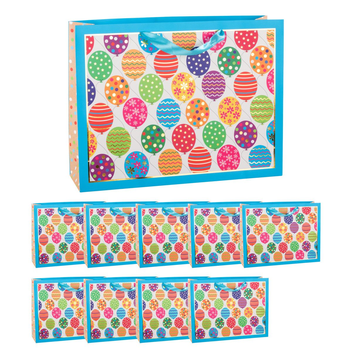 Idena Tragetasche Idena Bundle Geschenktasche Geburtstag Ballon Landscape 37x28,5x10,6cm