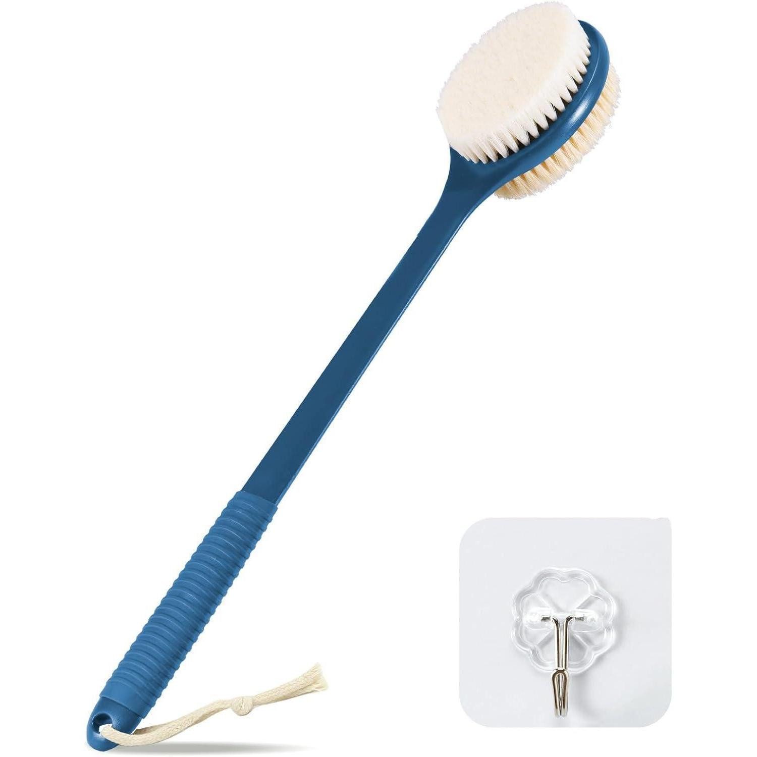LuxusKollektion Körperbürste Rückenbürste 42cm Nass und Trockenbürste mit langem Griff Natürliche