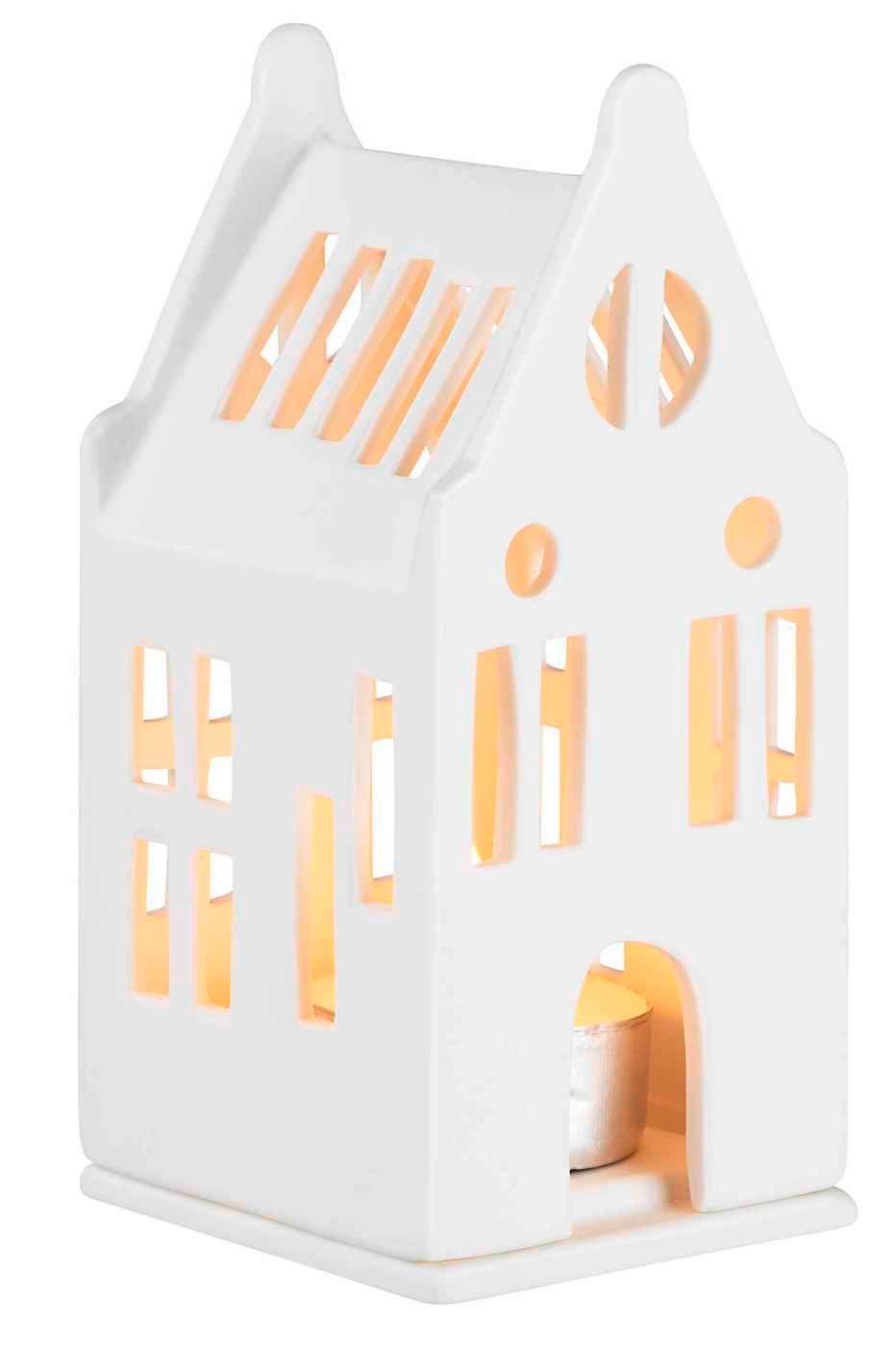 Räder Design H12,5cm weiß Teelichthalter Herrenhaus Mini Porzellan Lichthaus