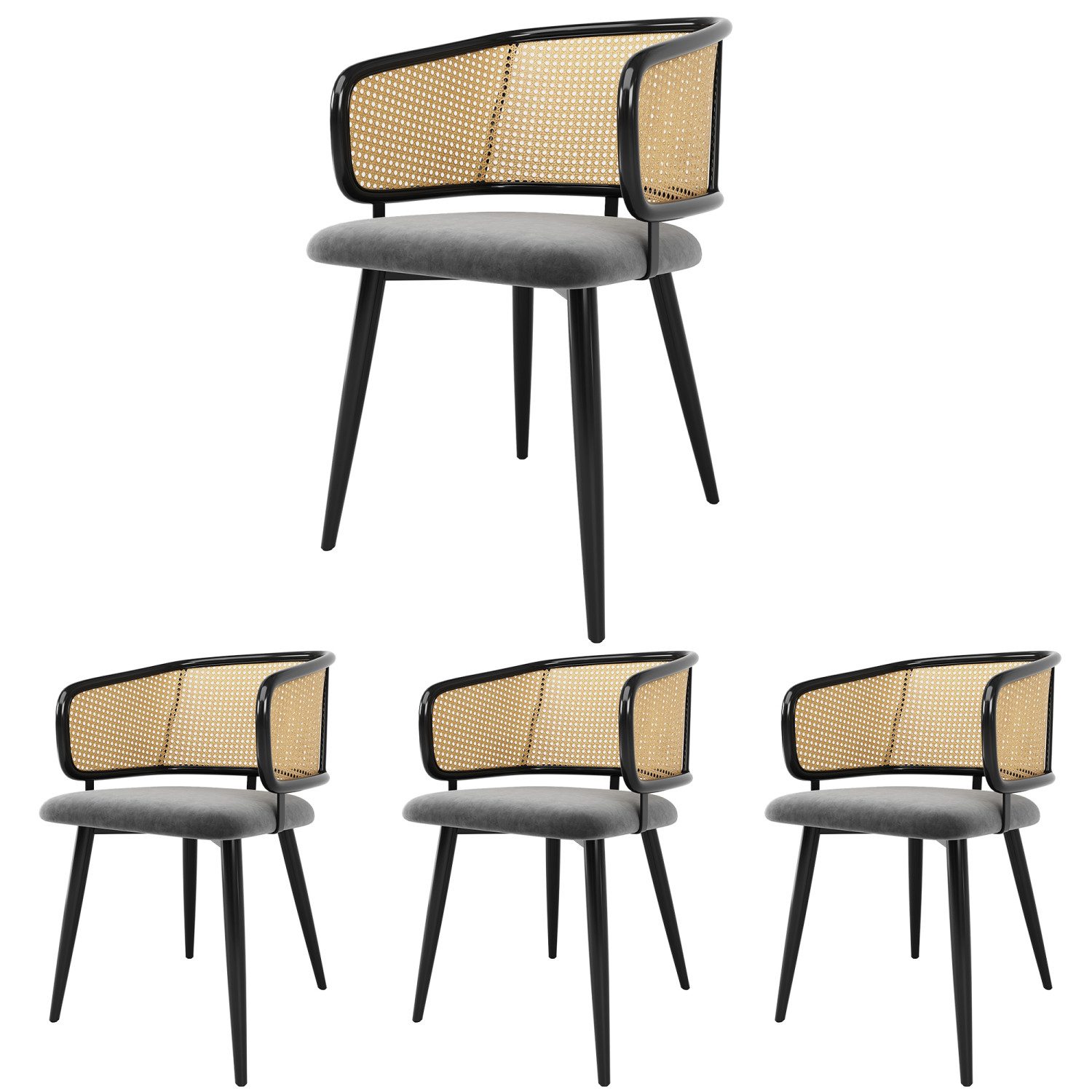 Flieks Esszimmerstuhl (Set, Eisengestell, 4 St), 4er Set Polsterstühle mit günstig online kaufen