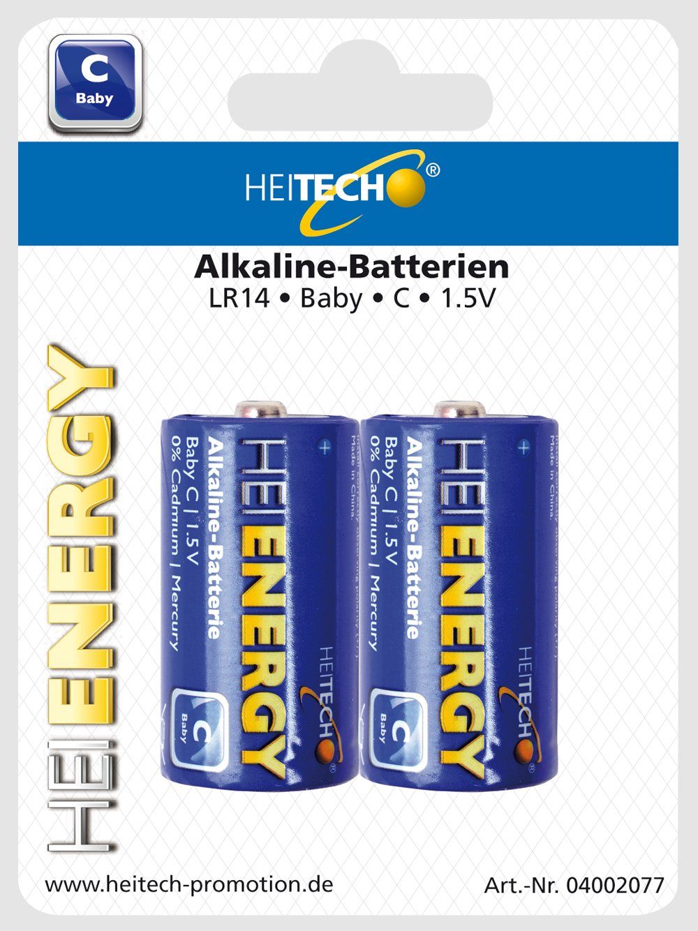 LR14 C 2-er Batterie 1,5V Pack Baby Alkaline-Batterien Batterie HEITECH