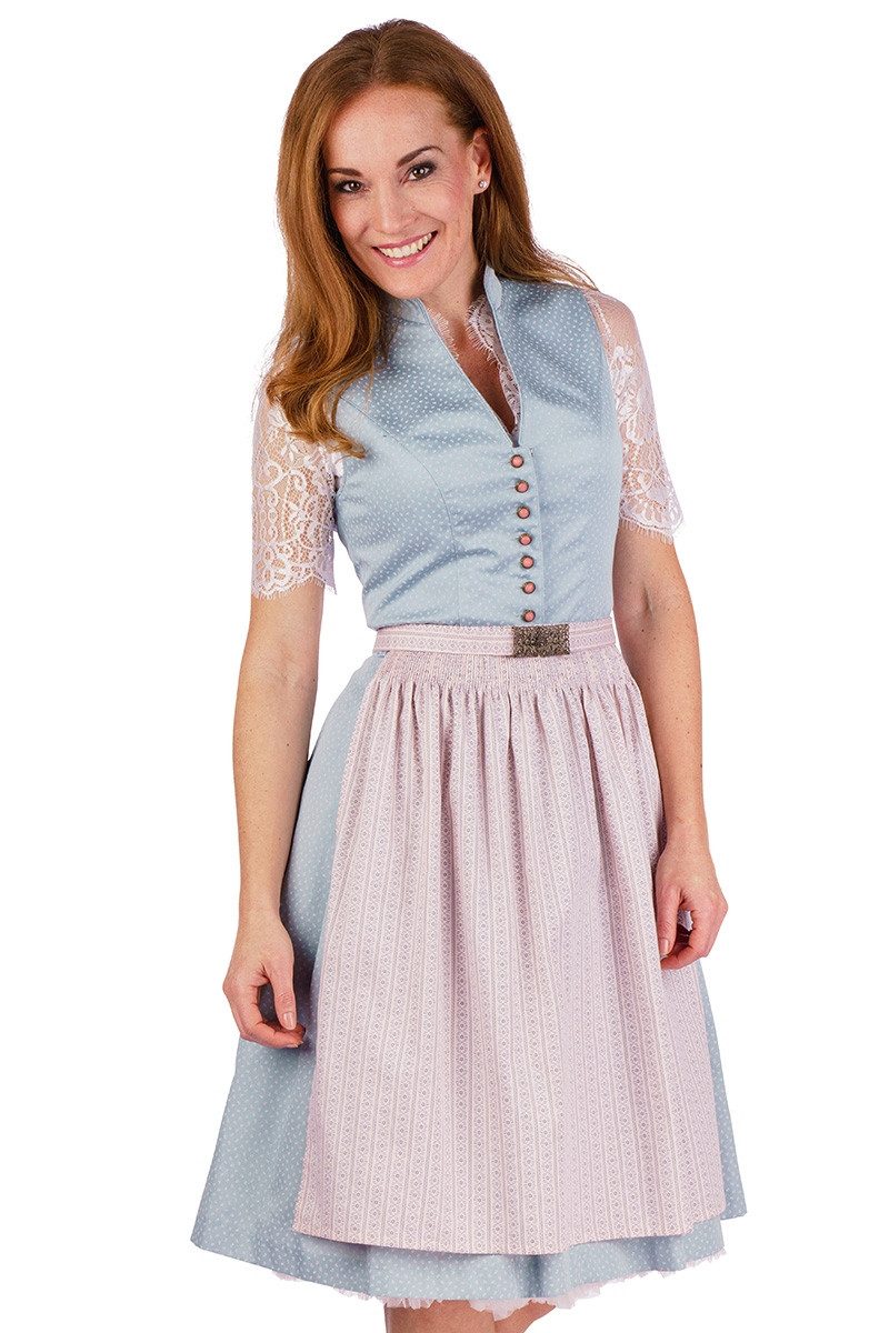 Alpenwahnsinn Dirndl Retro Dirndl 2tlg. - JOLENA - hellblau/zartrosé