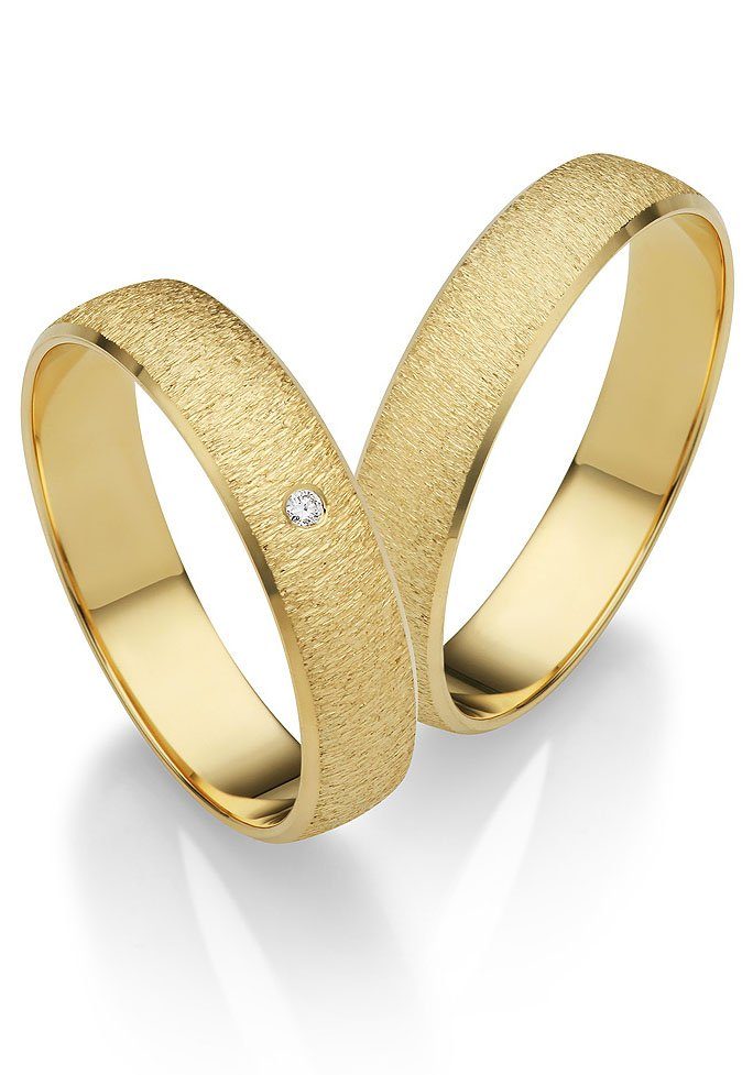 Firetti Trauring Schmuck Geschenk Gold 375 Hochzeit Ehering "LIEBE", Made in Germany, wahlweise mit oder ohne Brillant