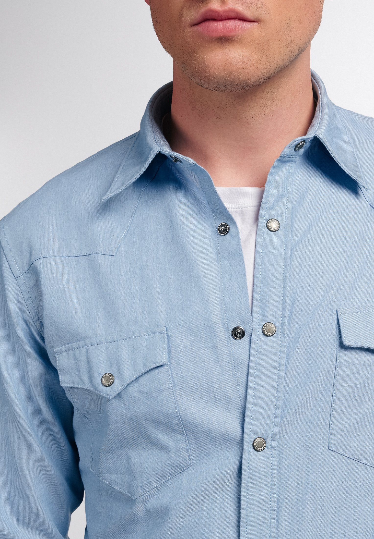 Eterna Langarmhemd SLIM FIT EASY IRON (bügelleicht)