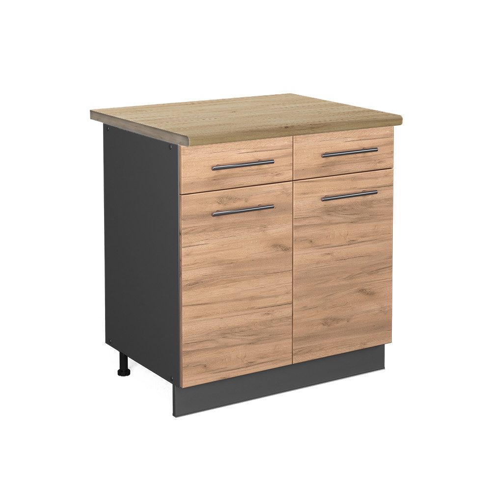 Vicco Unterschrank Fame-Line, Goldkraft Eiche/Anthrazit, 80 günstig online kaufen